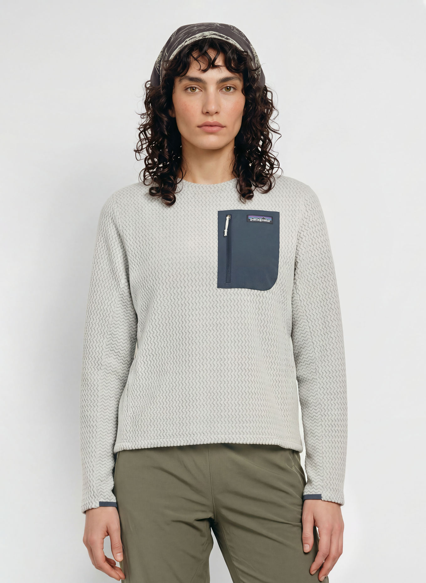 patagonia Sweter z polaru R1® AIR: JASNOCZARY / CZIEMNOSZARY