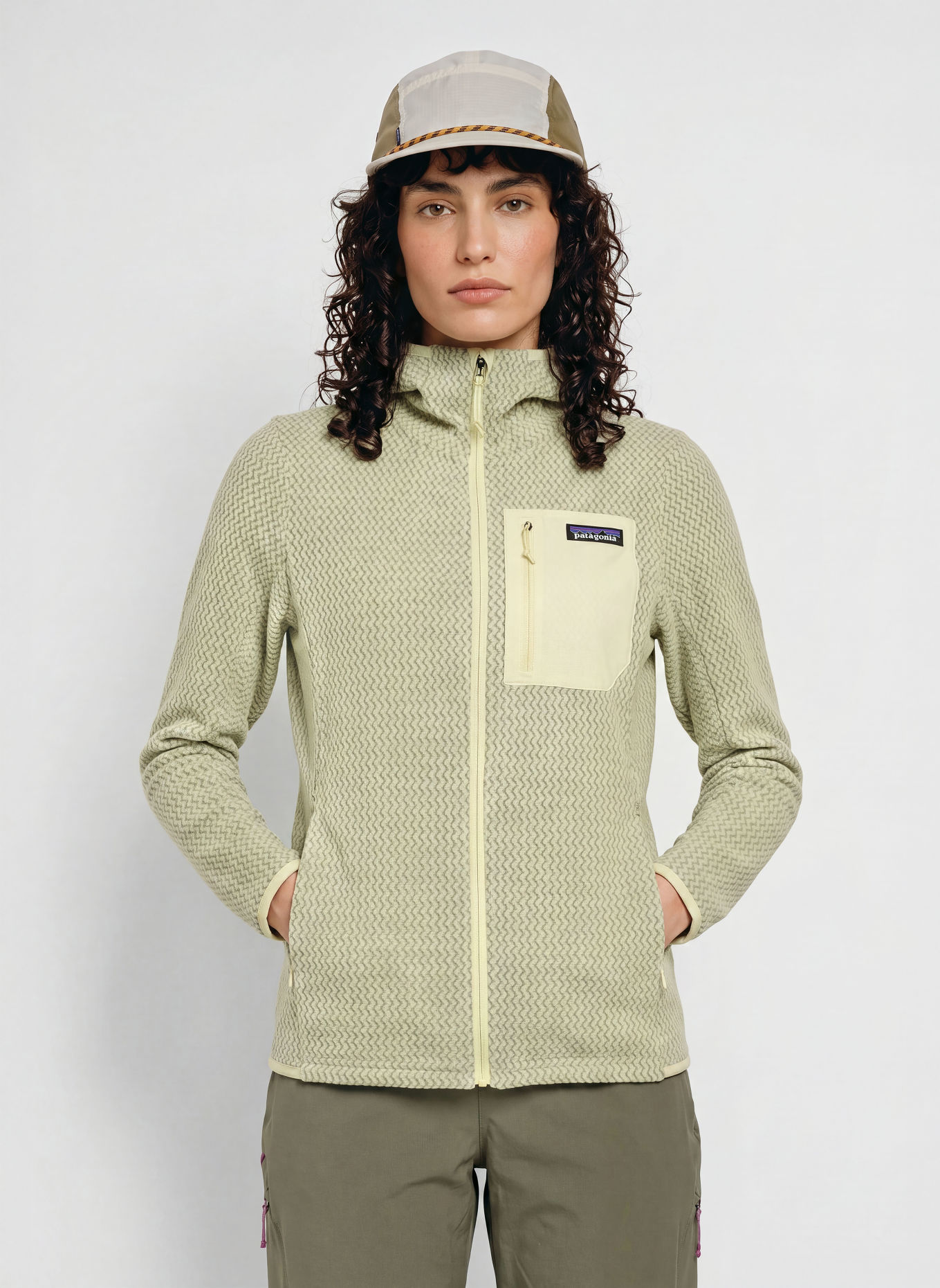 patagonia Fleecejas R1® AIR: LICHTGROEN / LICHTGEEL
