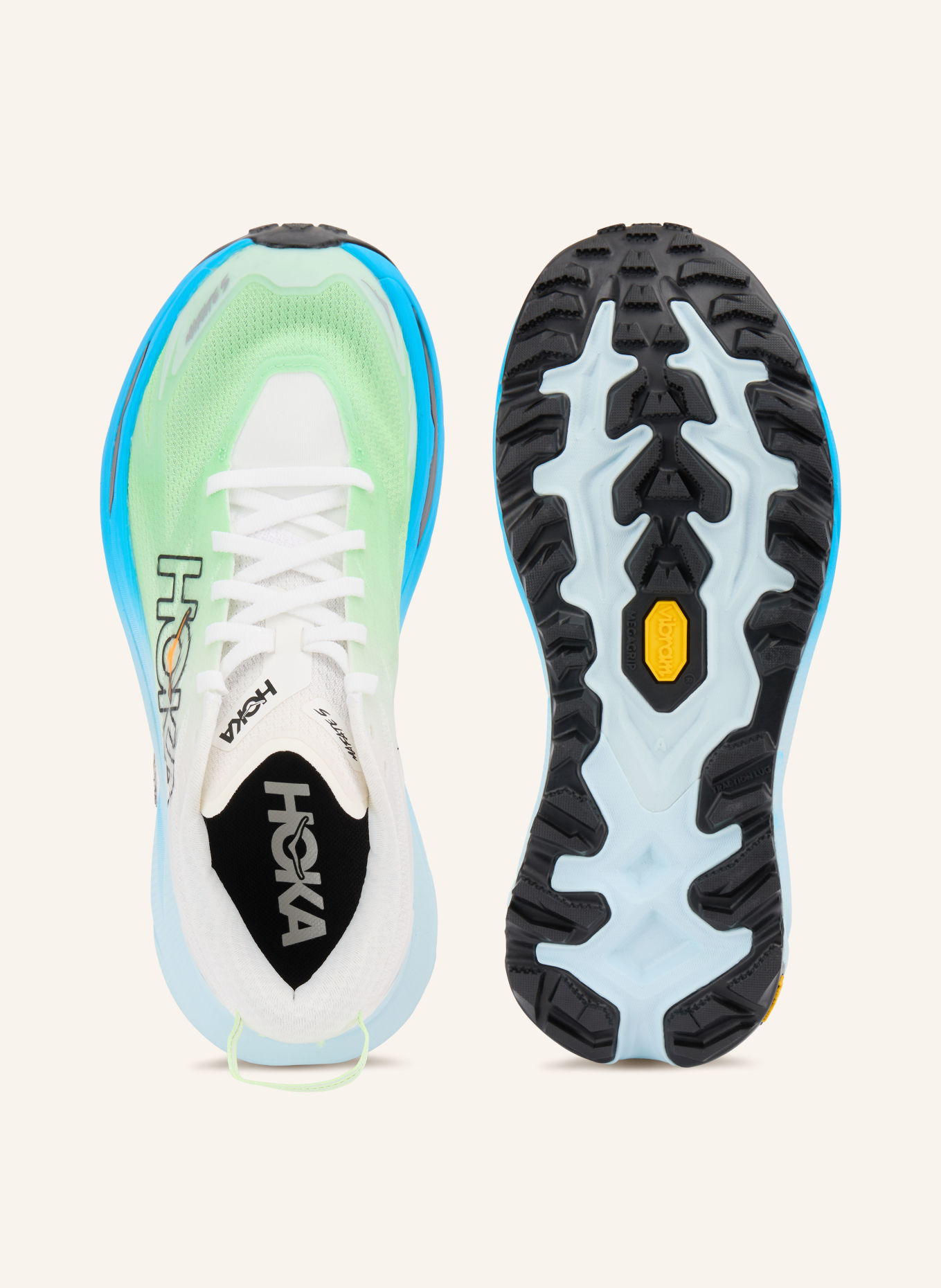 HOKA Trailrunning-Schuhe MAFATE 5: NEONGRÜN / WEISS