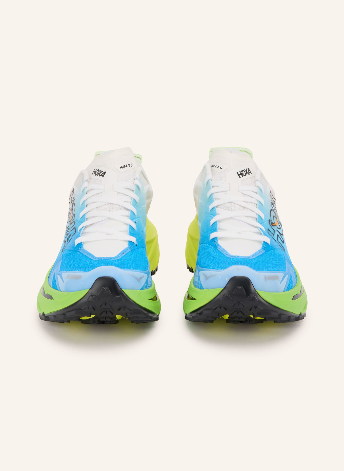 HOKA Trailrunning-Schuhe MAFATE 5: NEONTÜRKIS / WEISS