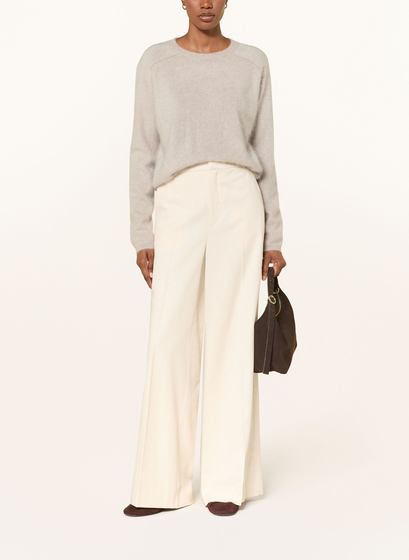 LISA YANG Cashmere sweater LEXIA: LIGHT GRAY