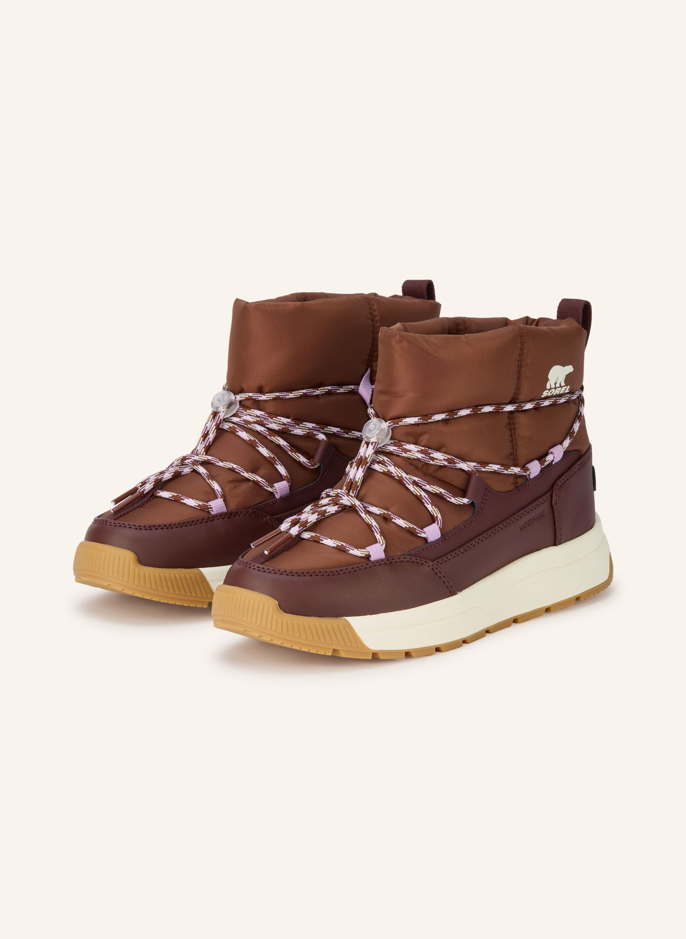 SOREL WHITNEY™ III lace-up boots: BROWN / PURPLE / DARK RED