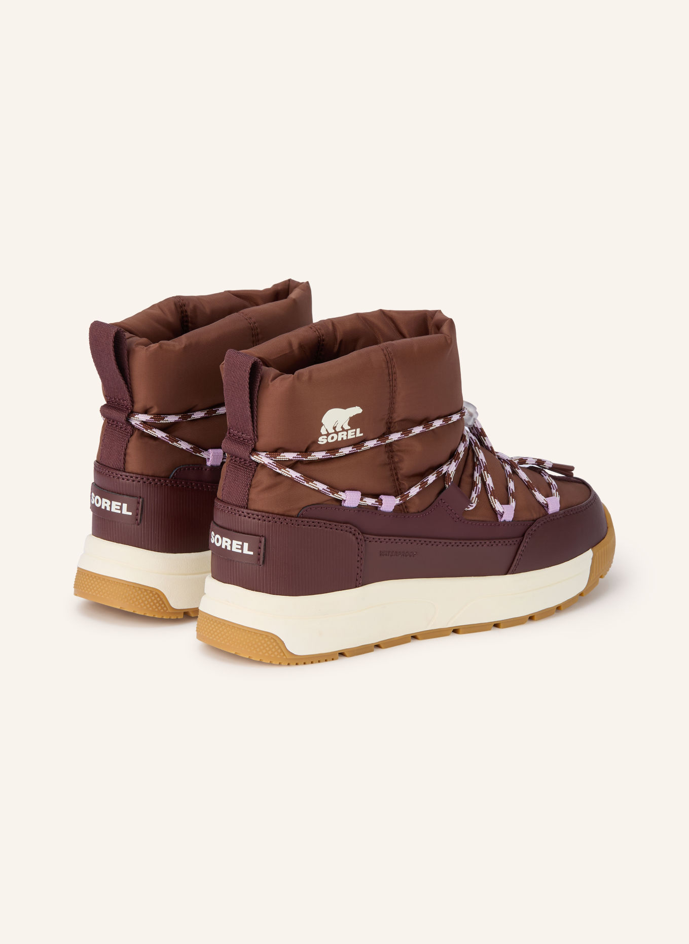 SOREL WHITNEY™ III lace-up boots: BROWN / PURPLE / DARK RED