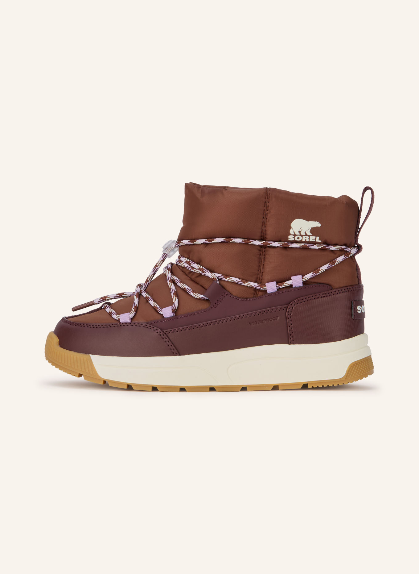 SOREL WHITNEY™ III lace-up boots: BROWN / PURPLE / DARK RED