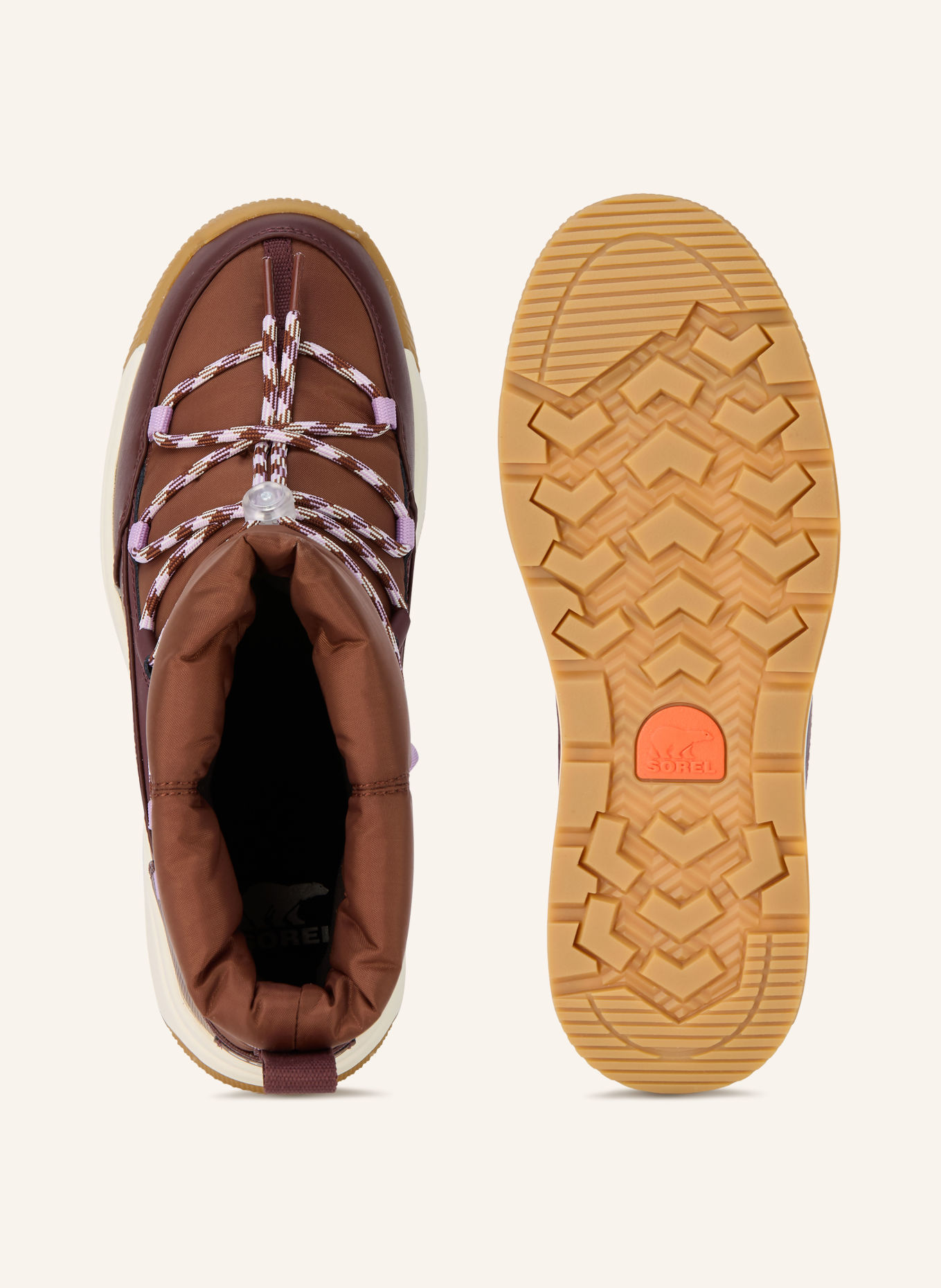 SOREL WHITNEY™ III lace-up boots: BROWN / PURPLE / DARK RED