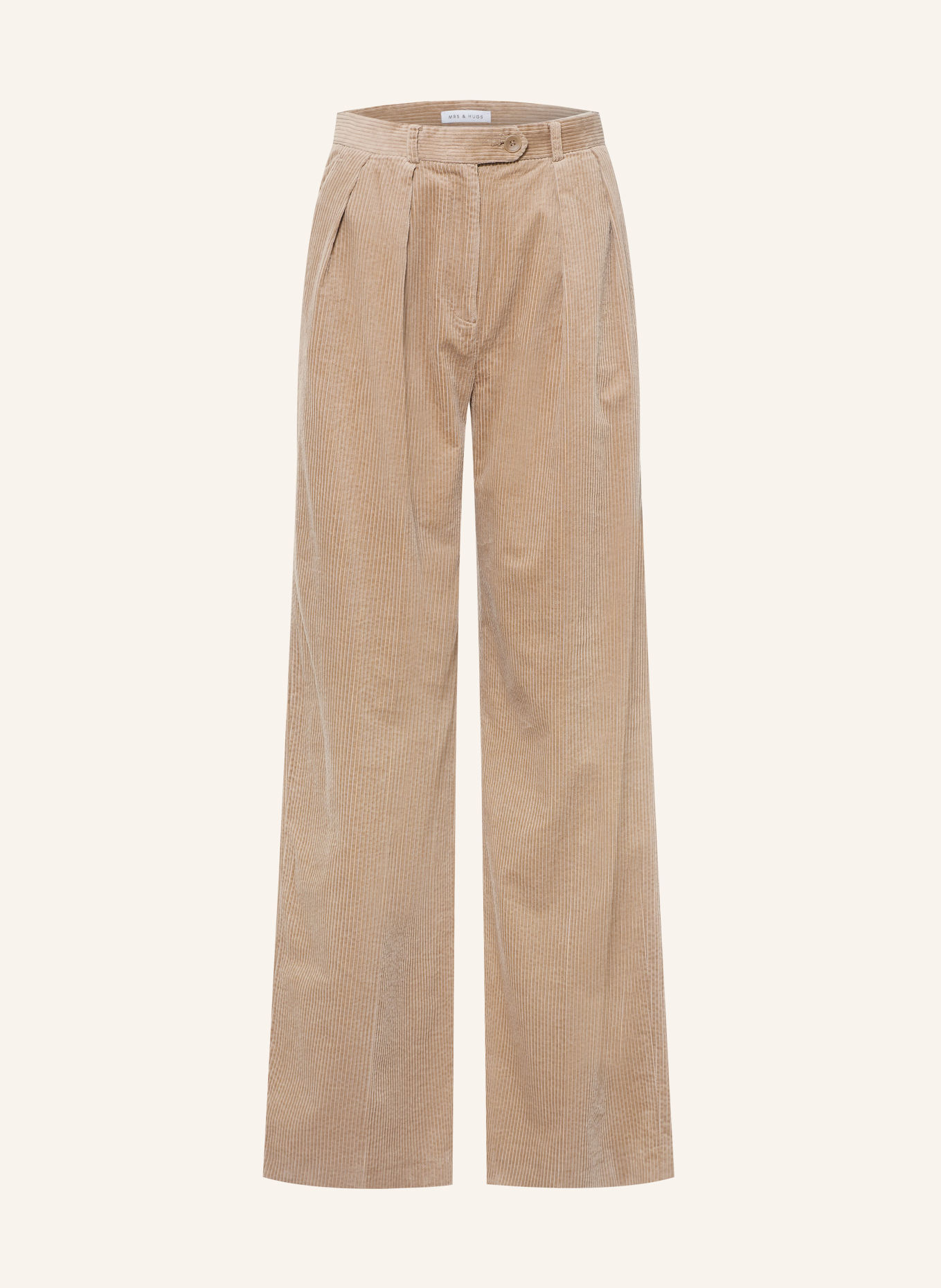 MRS & HUGS Marlene-byxor i corduroy: TAUPE