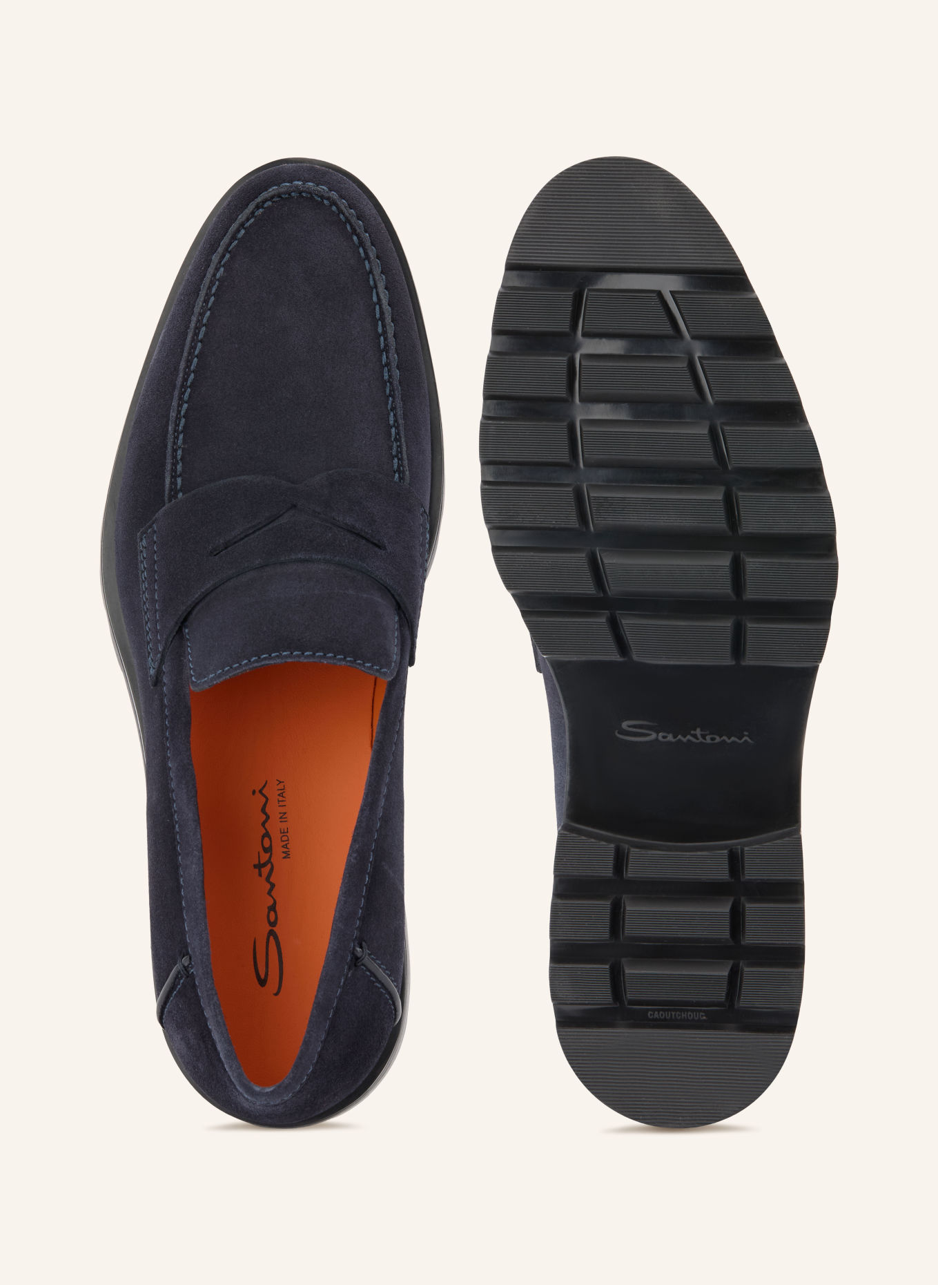 Santoni Penny loafers: DONKERBLAUW