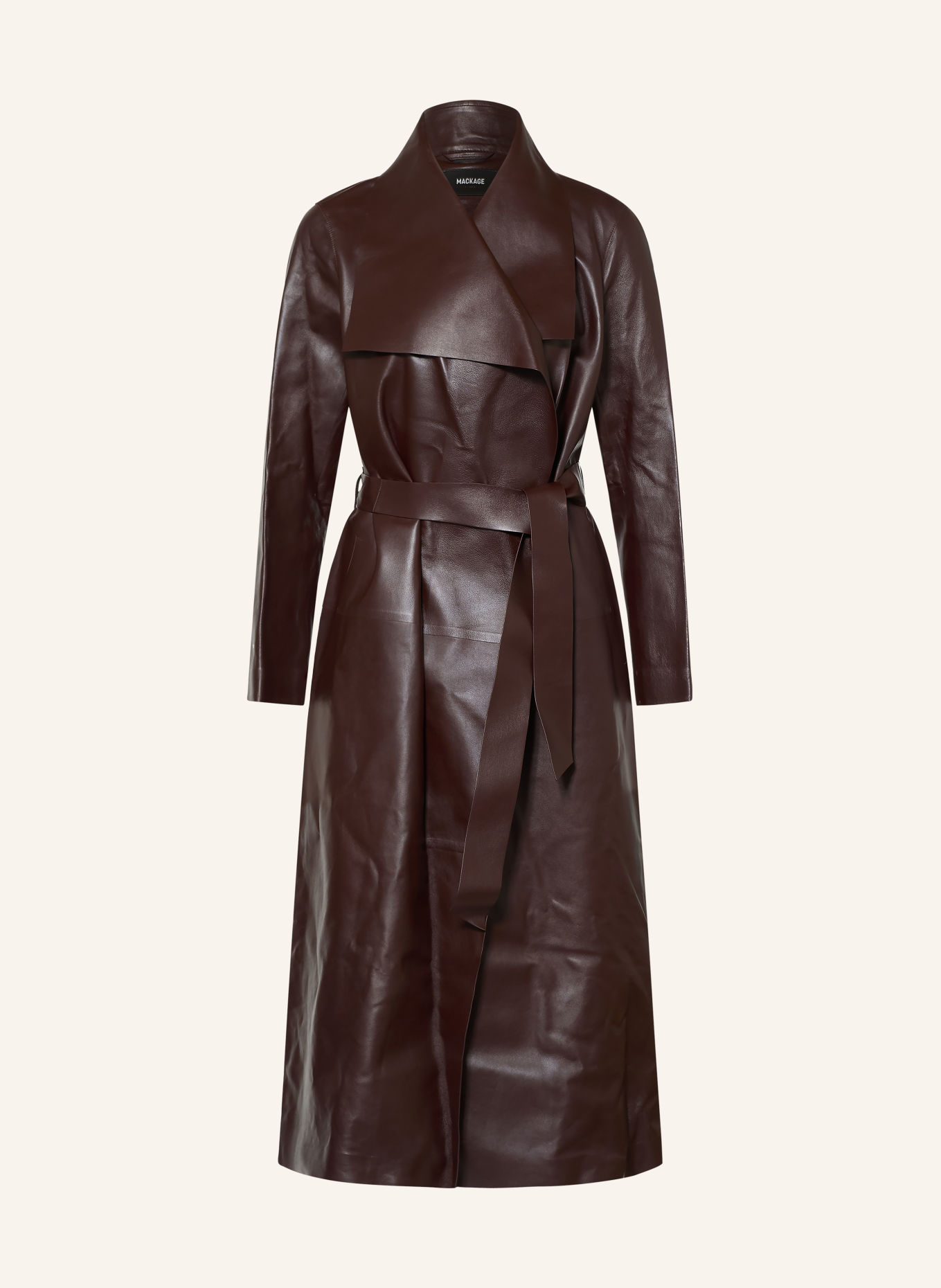 Mackage Leather coat MAI-L: DARK BROWN
