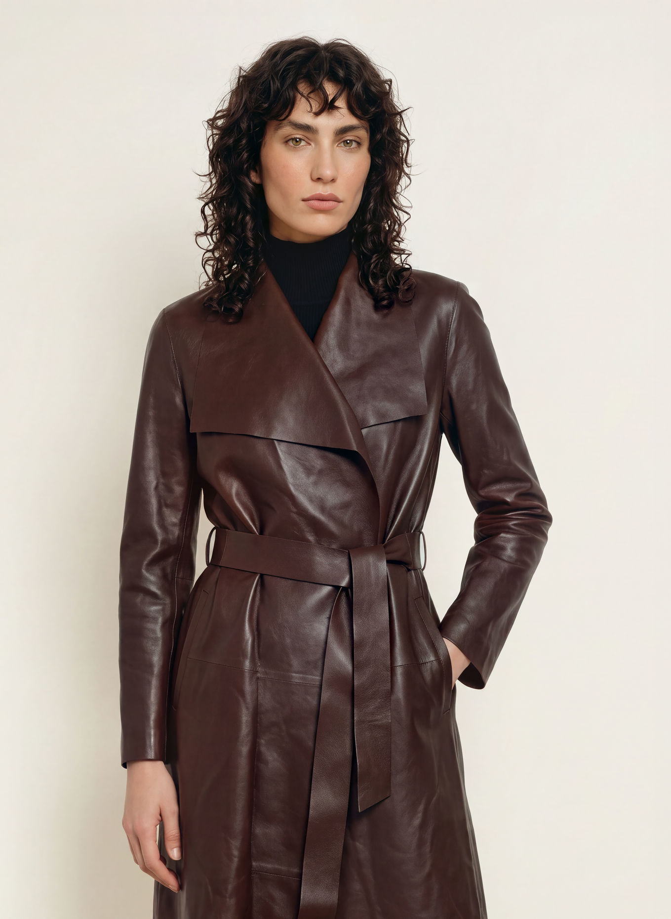 Mackage Leather coat MAI-L: DARK BROWN