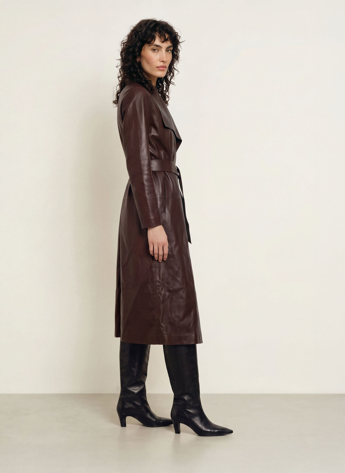 Mackage Leather coat MAI-L: DARK BROWN