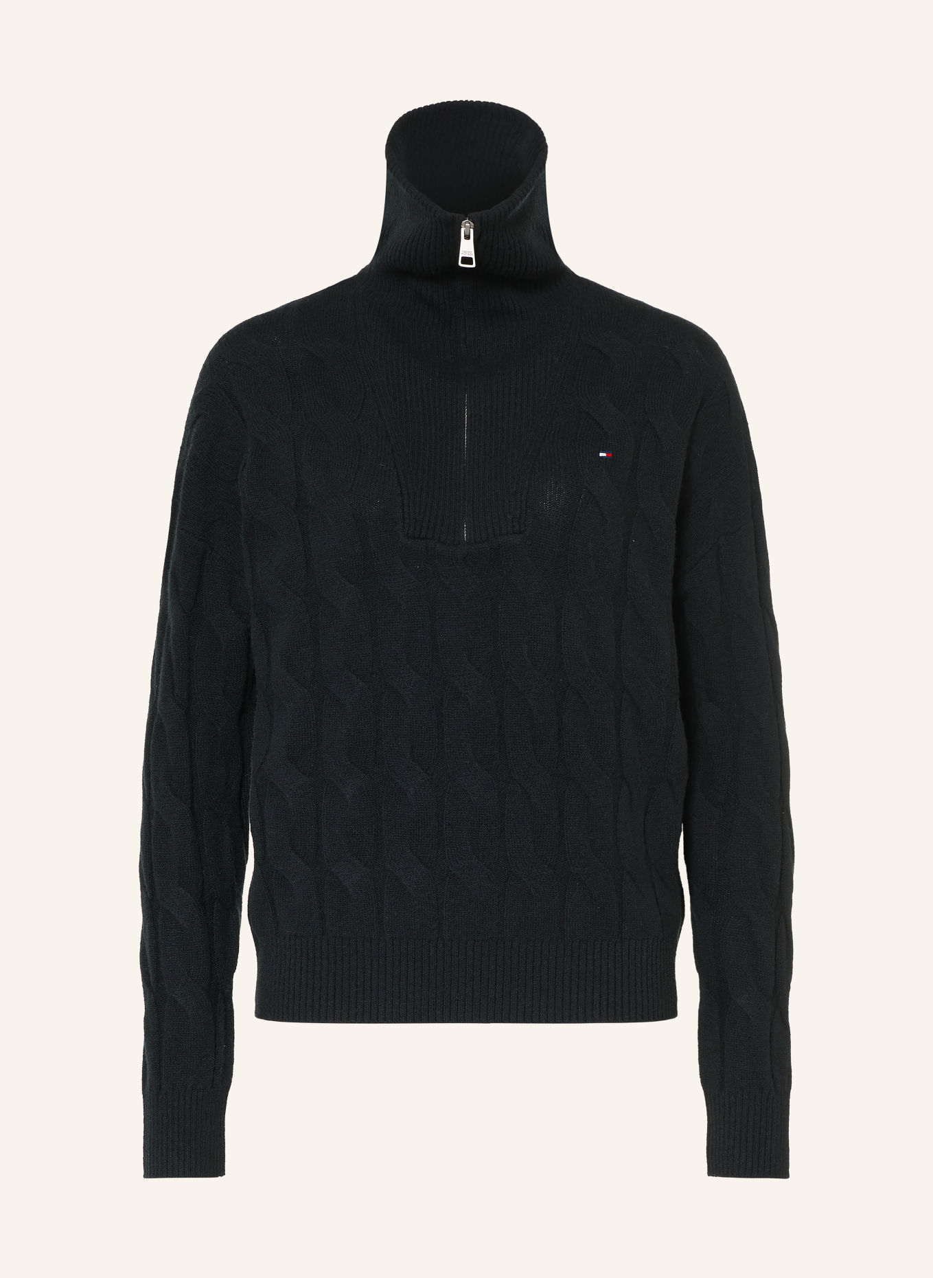 TOMMY HILFIGER Half-zip sweater: BLACK