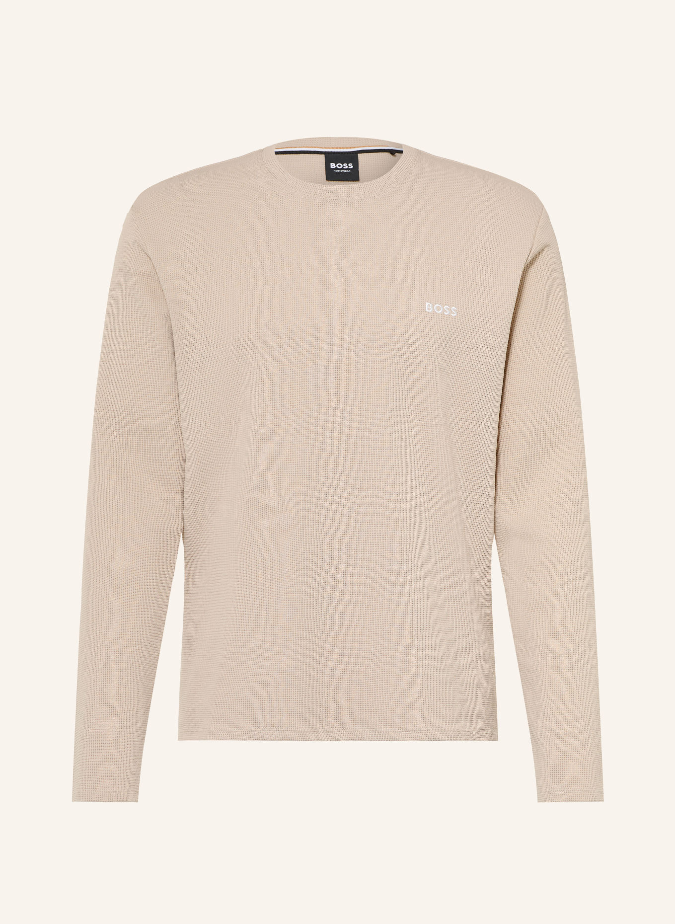 BOSS Slaapshirt WAFFLE: LICHTBRUIN