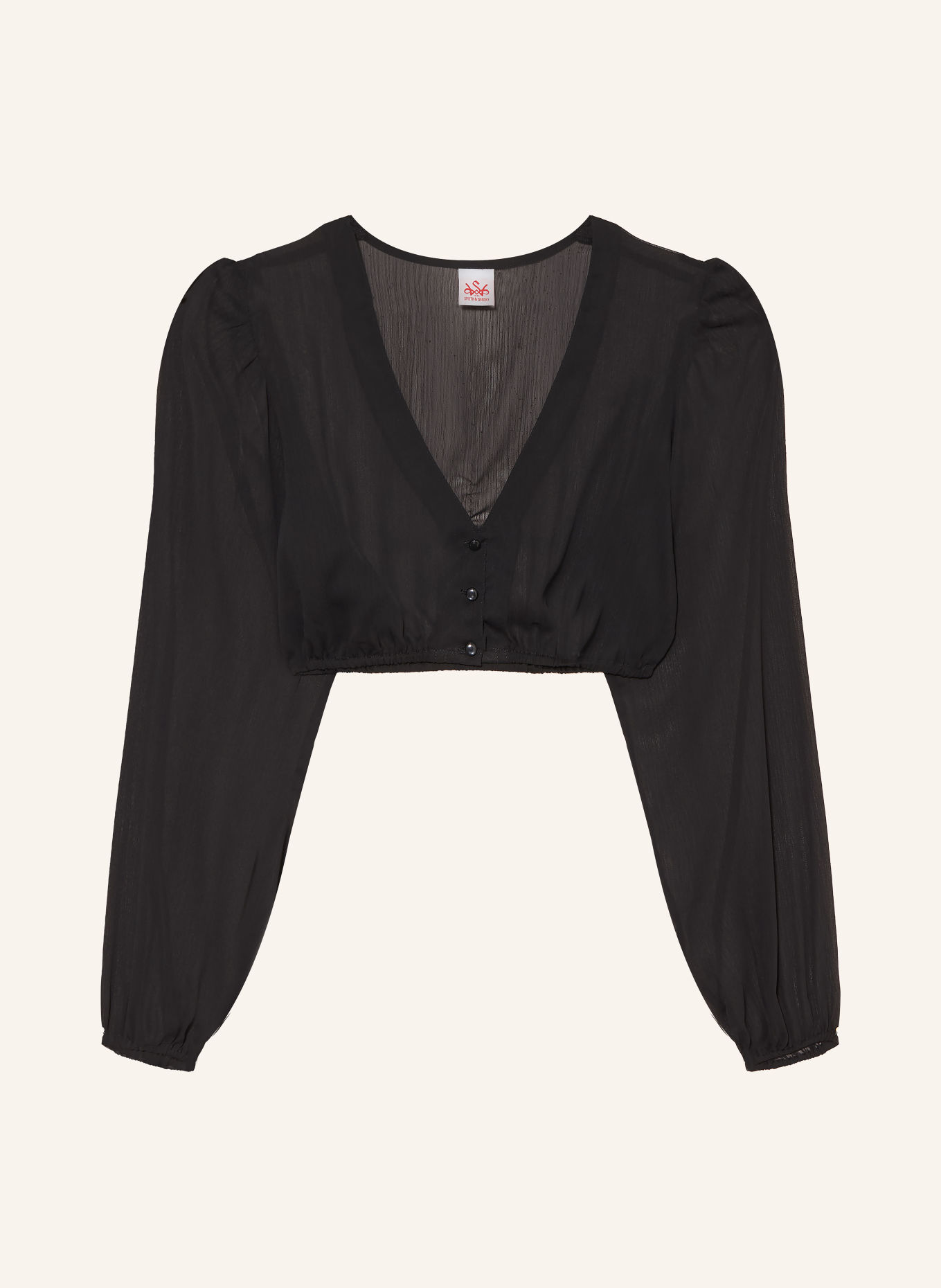 Spieth & Wensky Dirndlblouse EFEU: ZWART