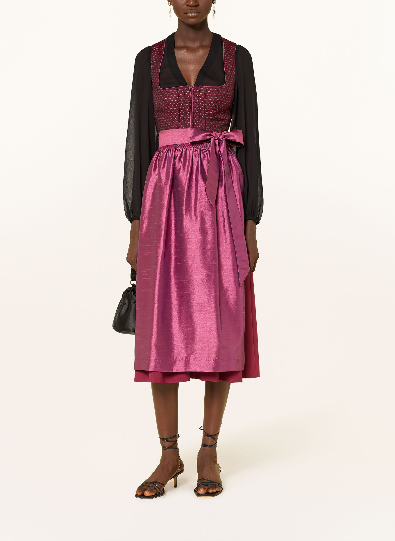 Spieth & Wensky Dirndlblouse EFEU: ZWART