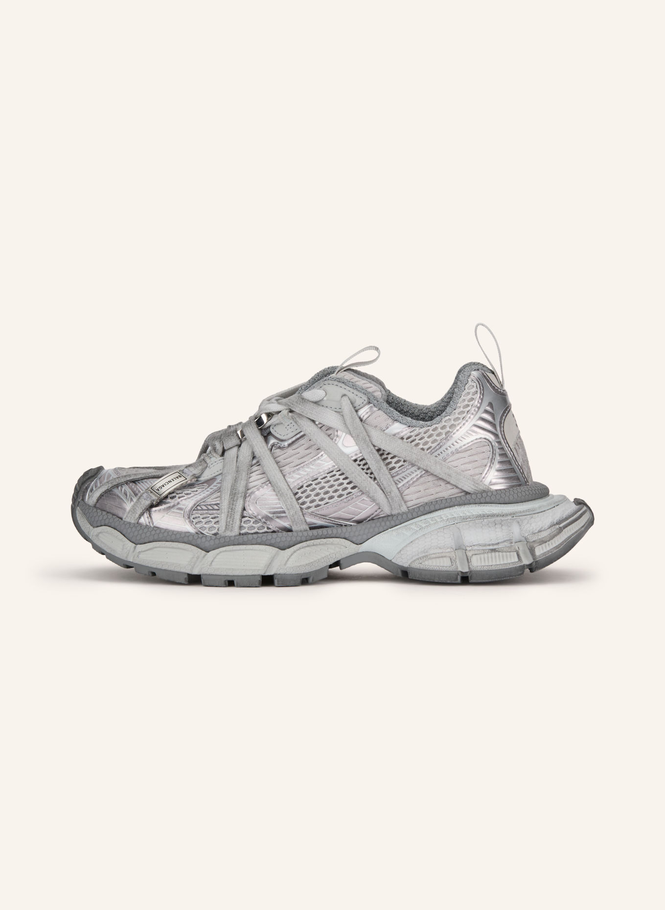 BALENCIAGA Sneakers 3XL EXTREME LACES B: GRIS FONCÉ / ARGENT / GRIS