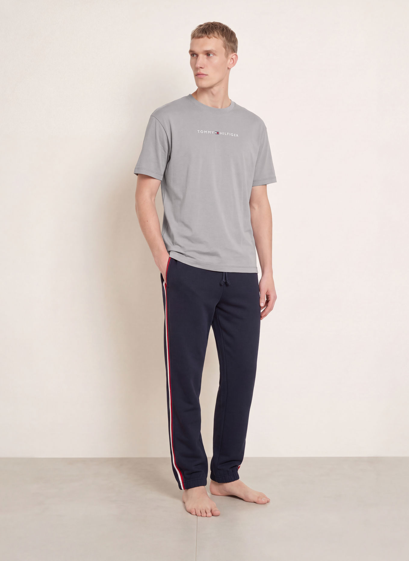 TOMMY HILFIGER Loungeshirt: BLÅGRÅ