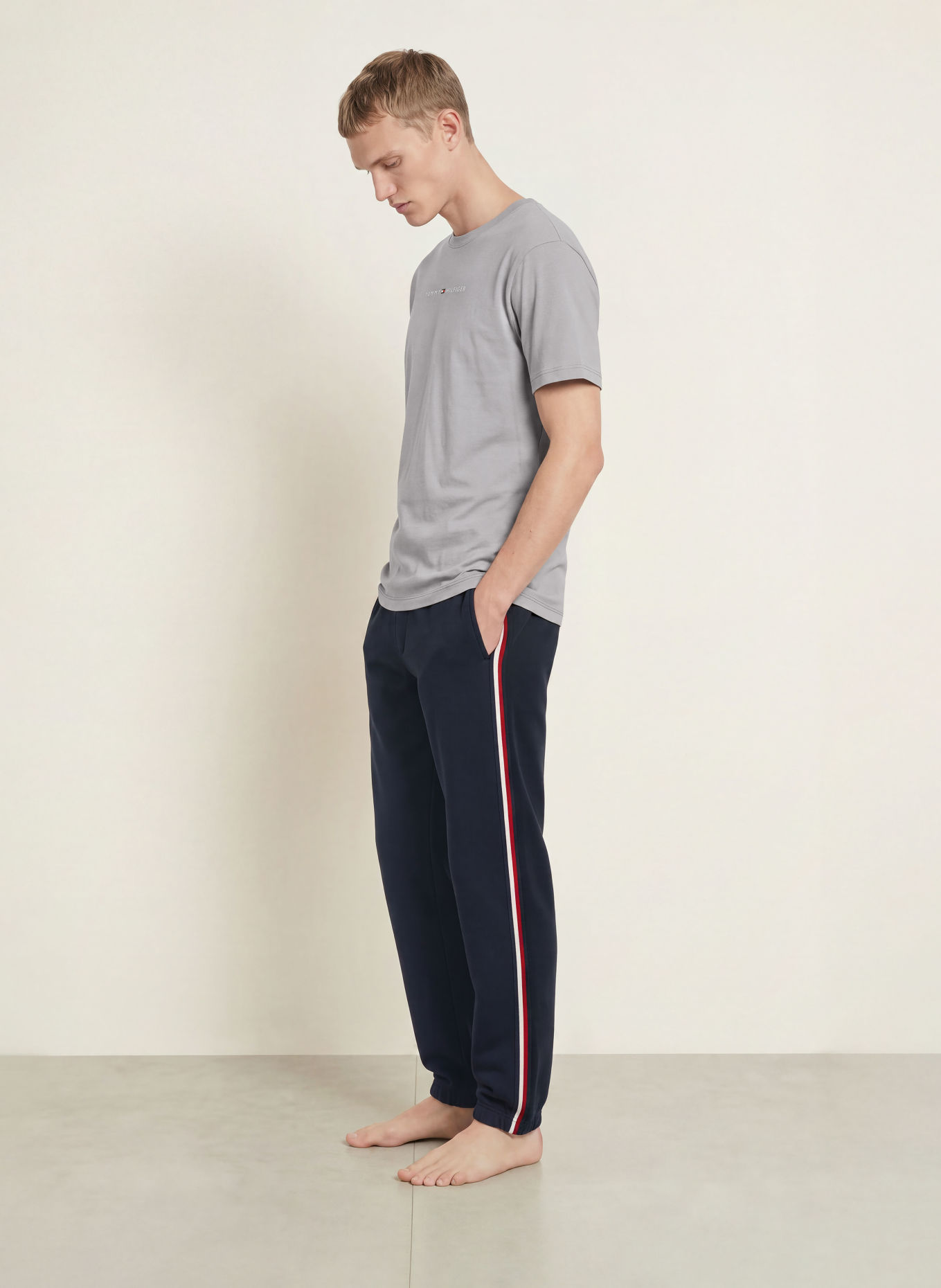 TOMMY HILFIGER Loungeshirt: BLÅGRÅ