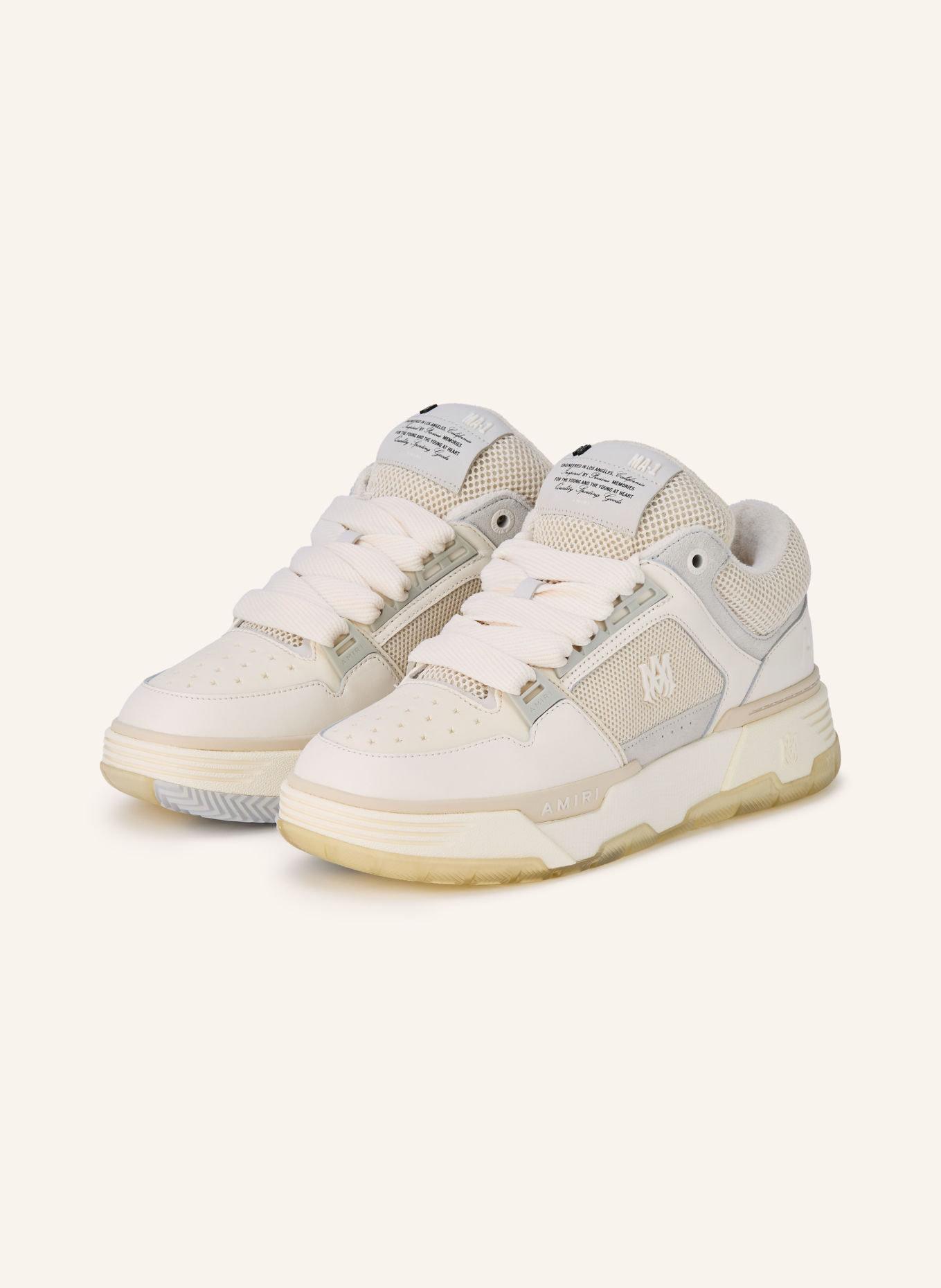 AMIRI Sneakers MA-1: ECRU / CREAM / LIGHT GRAY