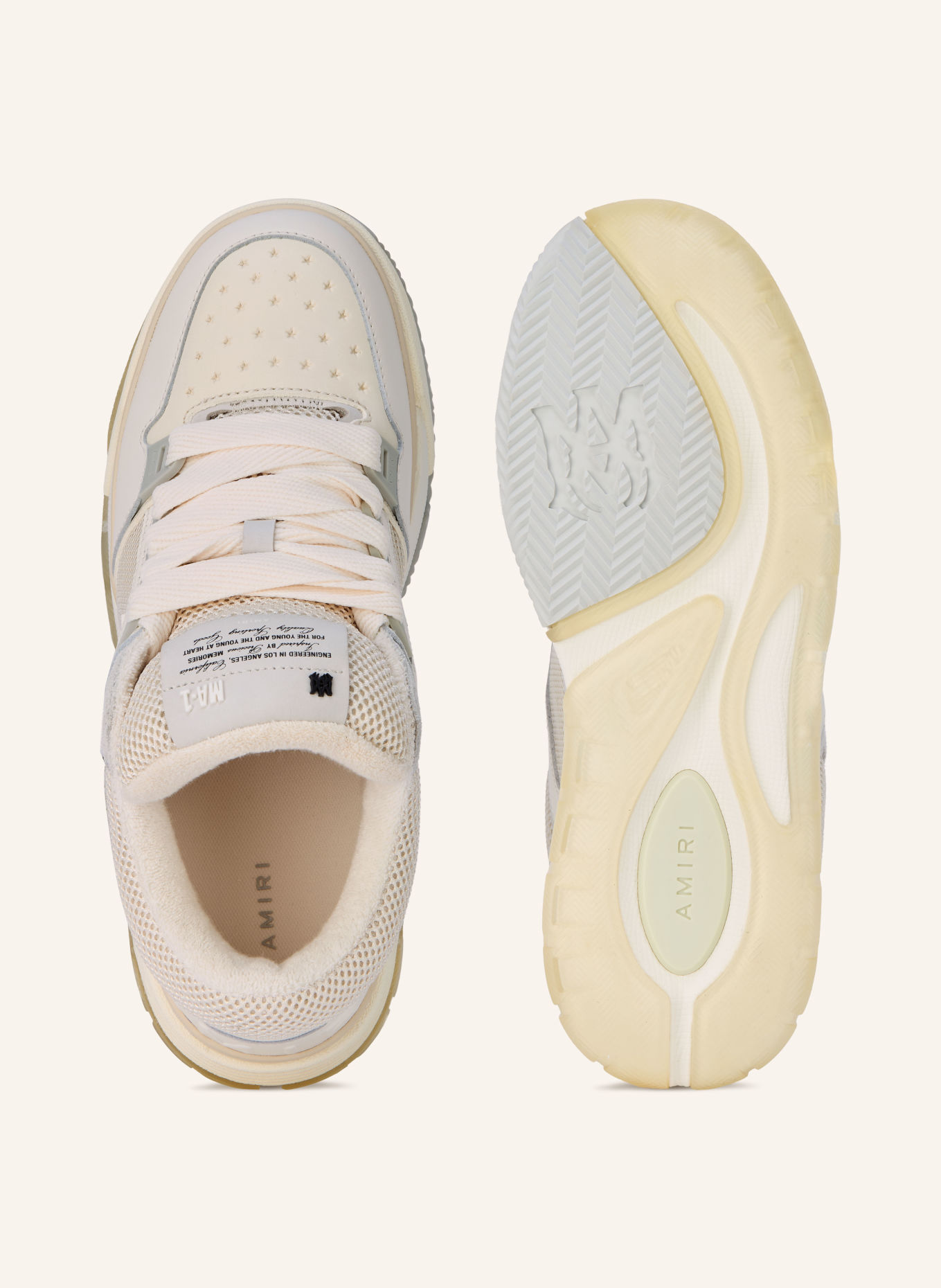 AMIRI Sneakers MA-1: ECRU / CREAM / LIGHT GRAY