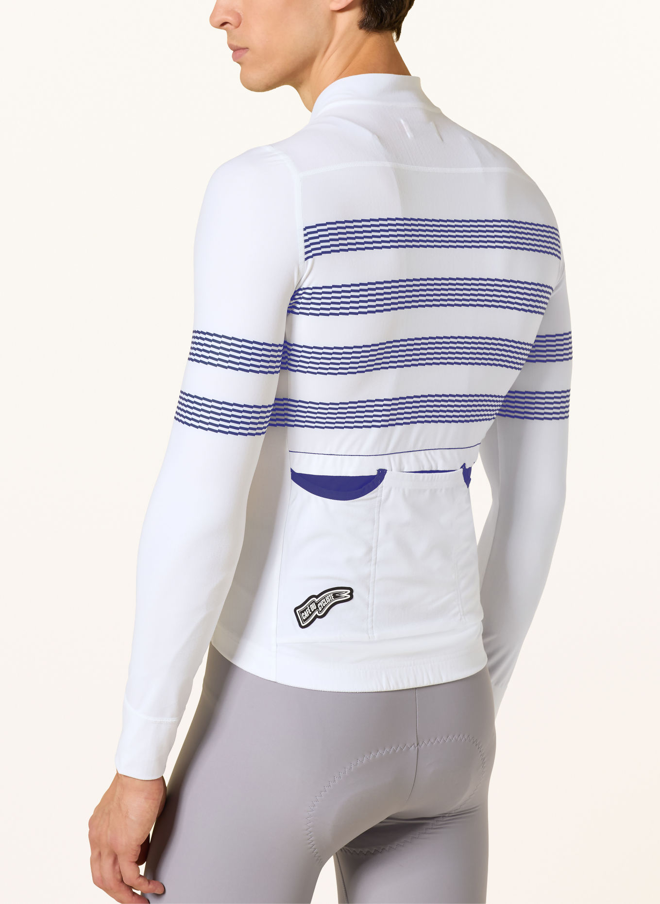 CAFÉ DU CYCLISTE Fietsshirt CHARLIE: WIT / DONKERBLAUW
