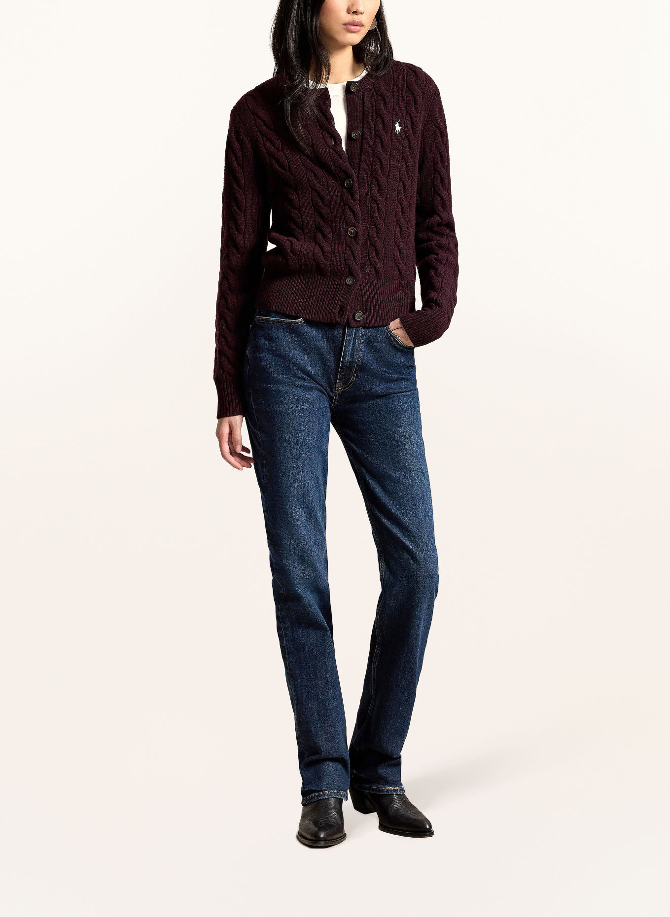 POLO RALPH LAUREN Kardigan: CIEMNOCZERWONY