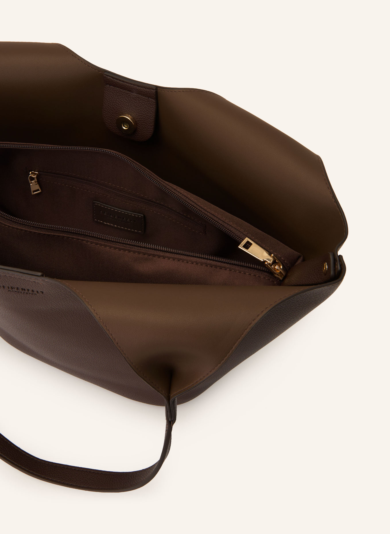 SEIDENFELT NELMA shopper with pouch: DARK BROWN