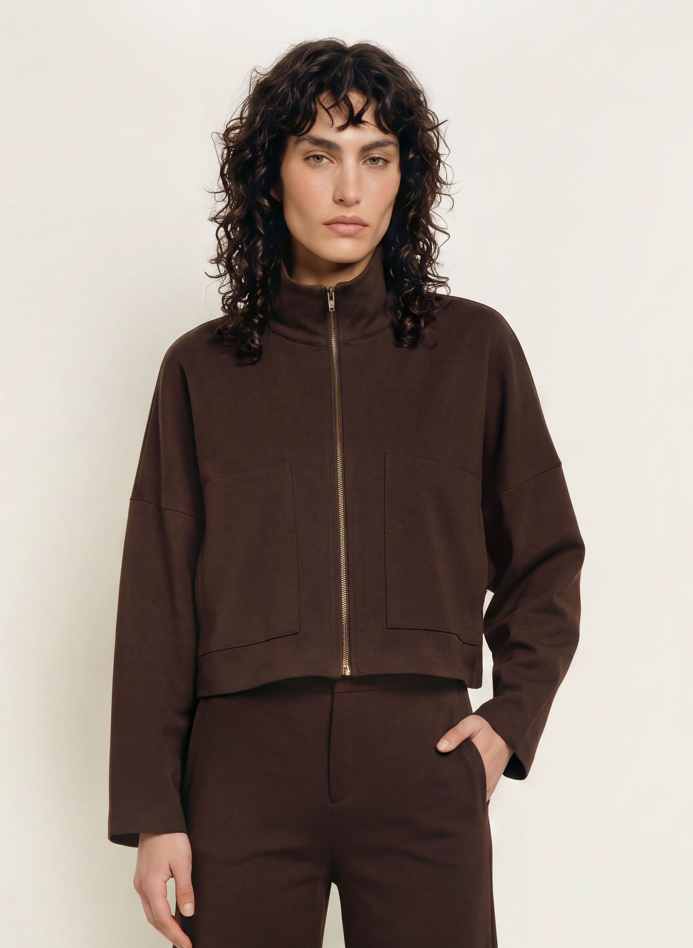 DRYKORN ELSTOW_1 box jacket: DARK BROWN