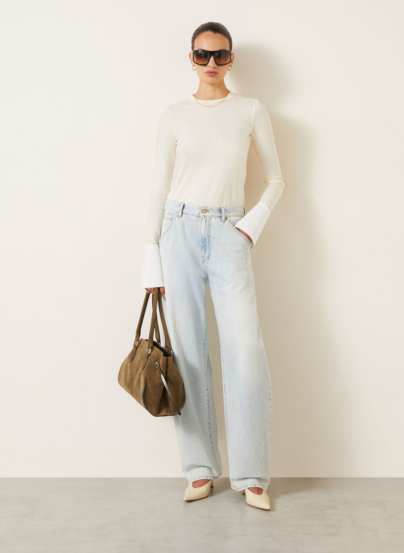 DARKPARK Long sleeve shirt NORA: CREAM / WHITE