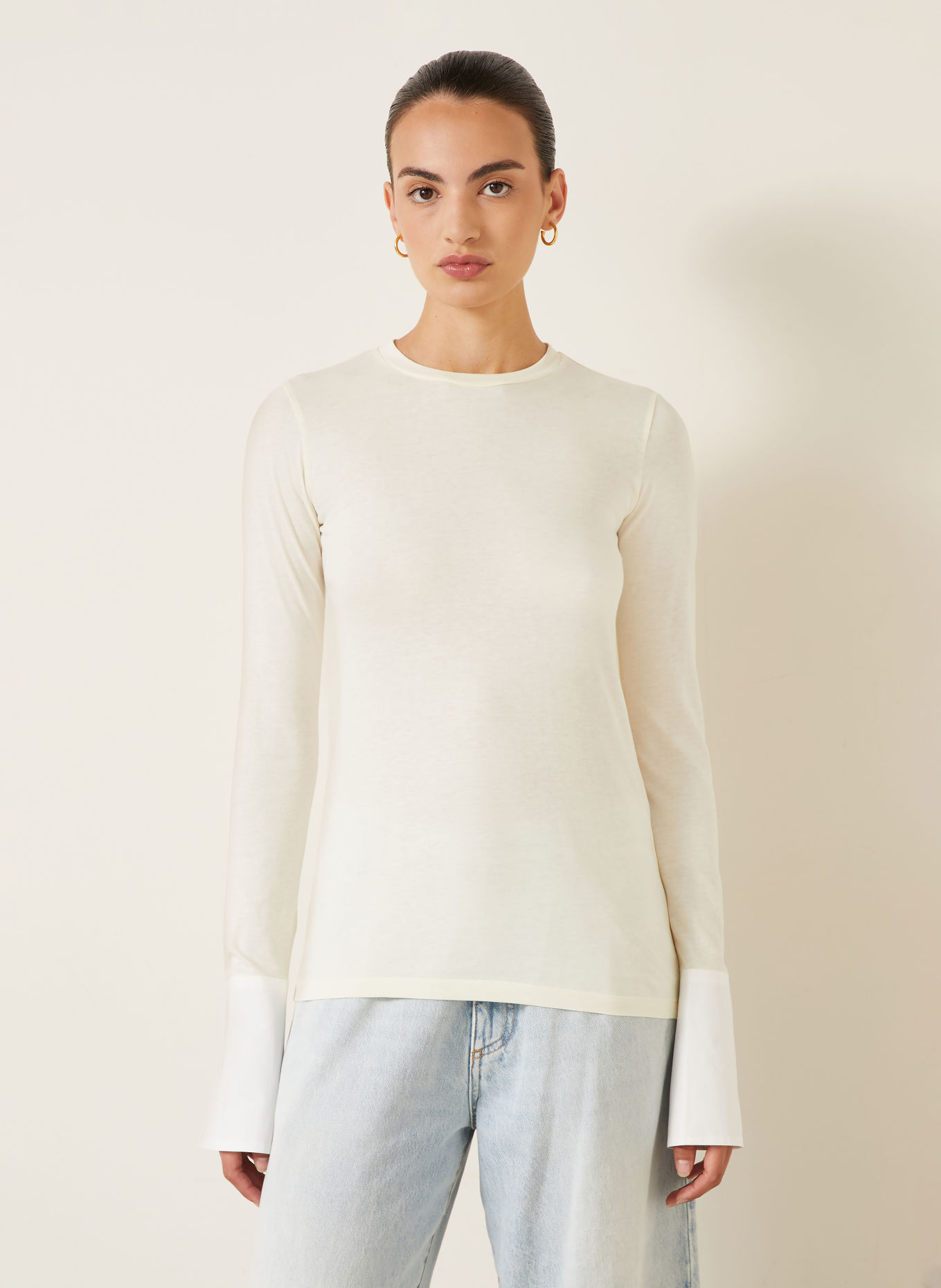 DARKPARK Long sleeve shirt NORA: CREAM / WHITE