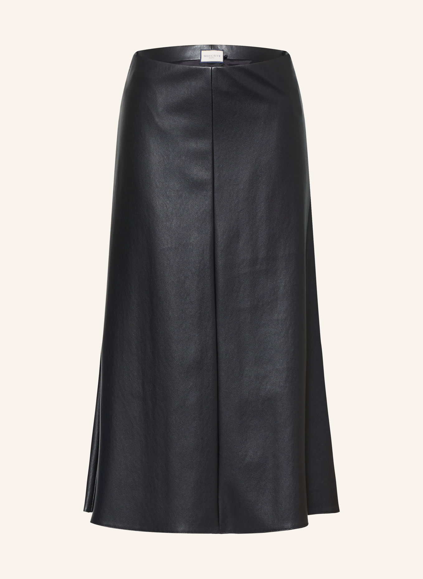 SEDUCTIVE Läderlook kjol: SVART