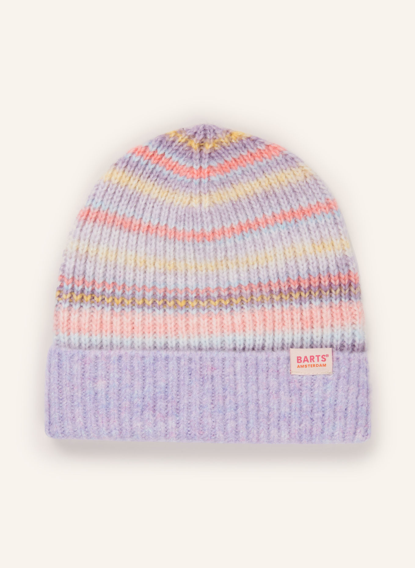 Barts LIANAN hat with glitter yarn: LIGHT PURPLE / SALMON / LIGHT YELLOW