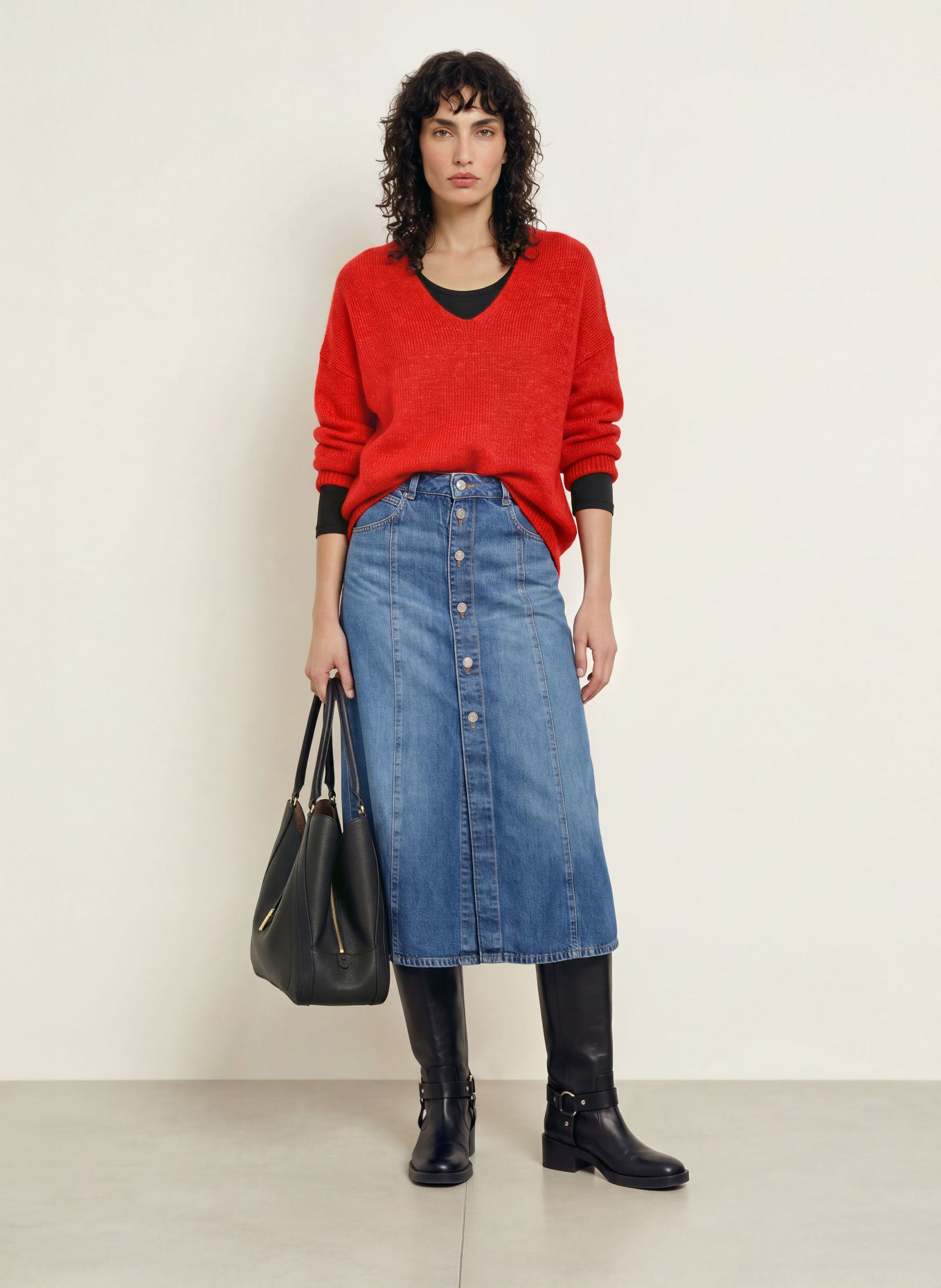 BOSS Trui met alpaca: ROOD