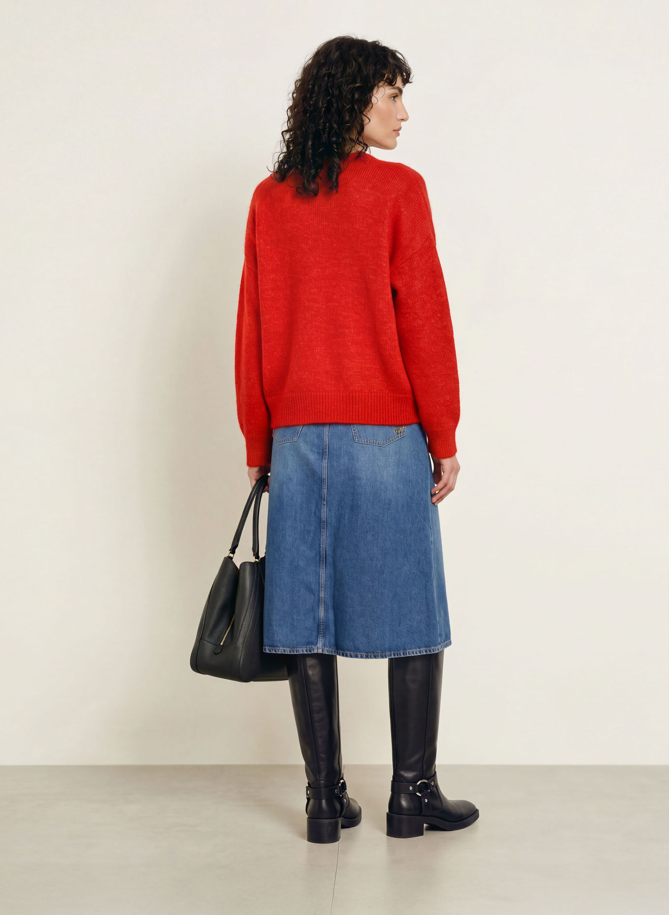 BOSS Trui met alpaca: ROOD