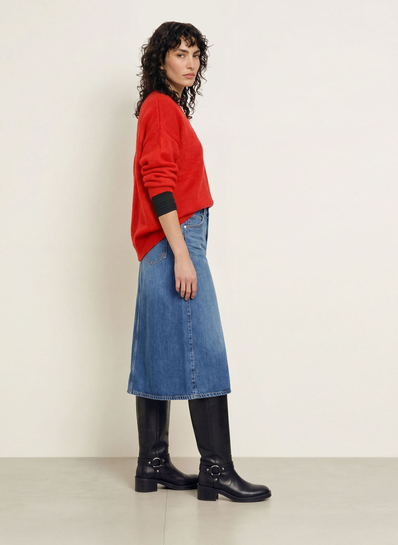 BOSS Trui met alpaca: ROOD