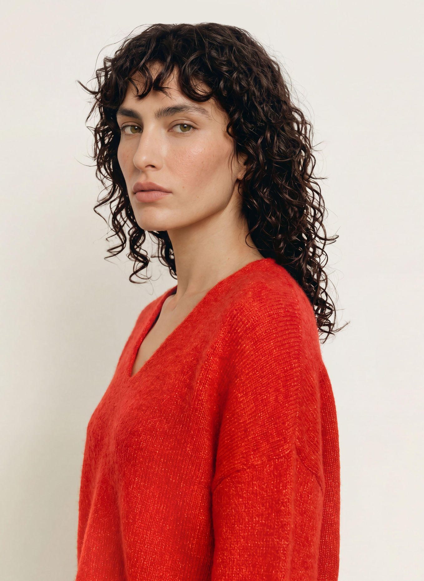 BOSS Trui met alpaca: ROOD