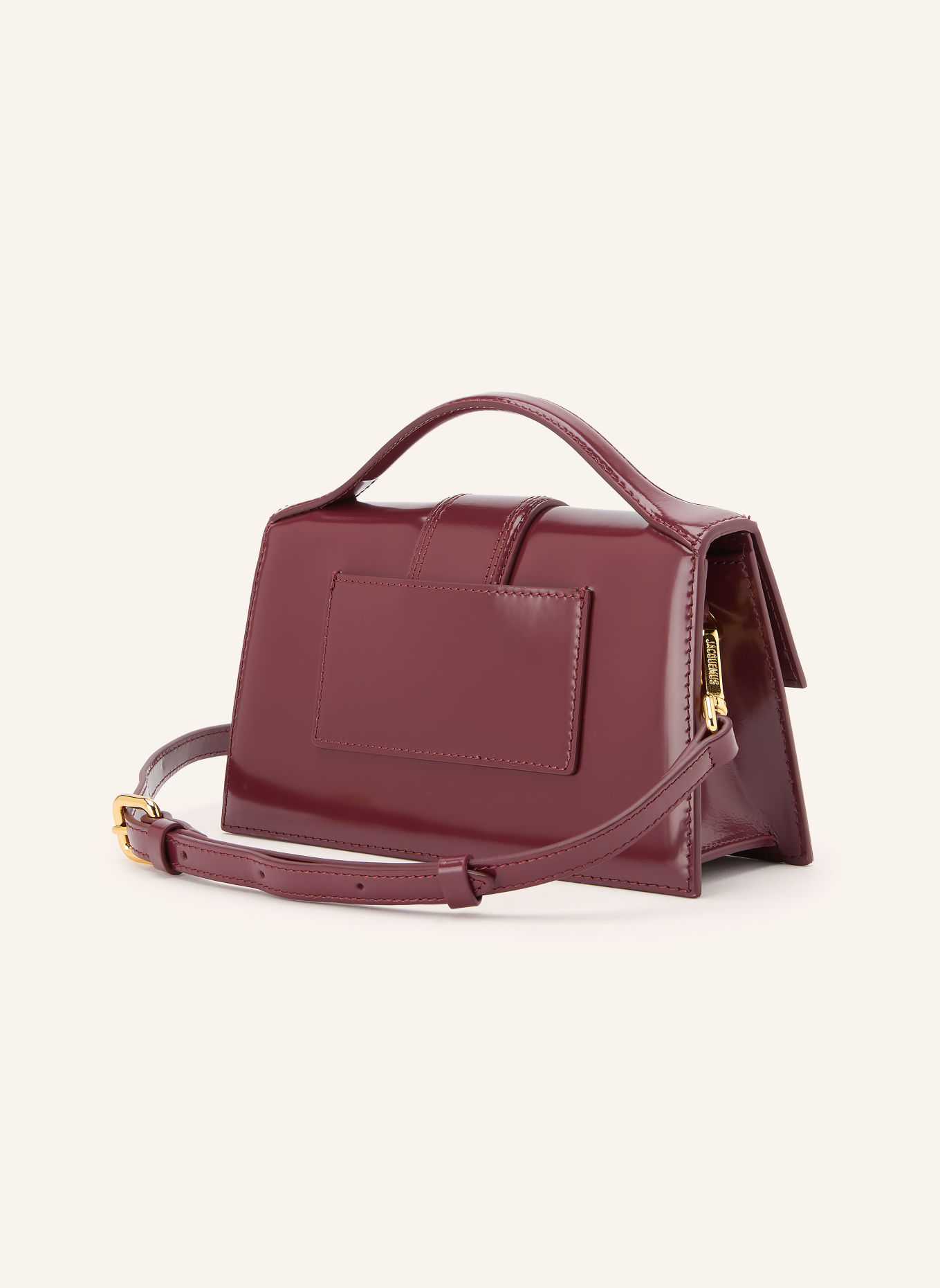JACQUEMUS Schoudertas LE GRAND BAMBINO: DONKERROOD / GOUD