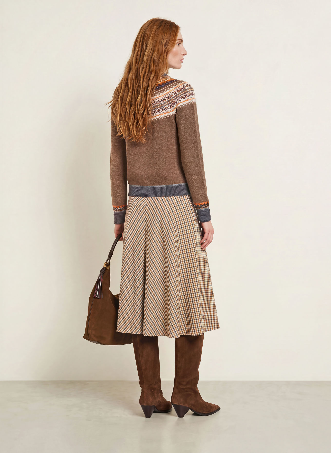 ERIBÉ Pullover ALPINE: BRAUN / COGNAC / WEISS