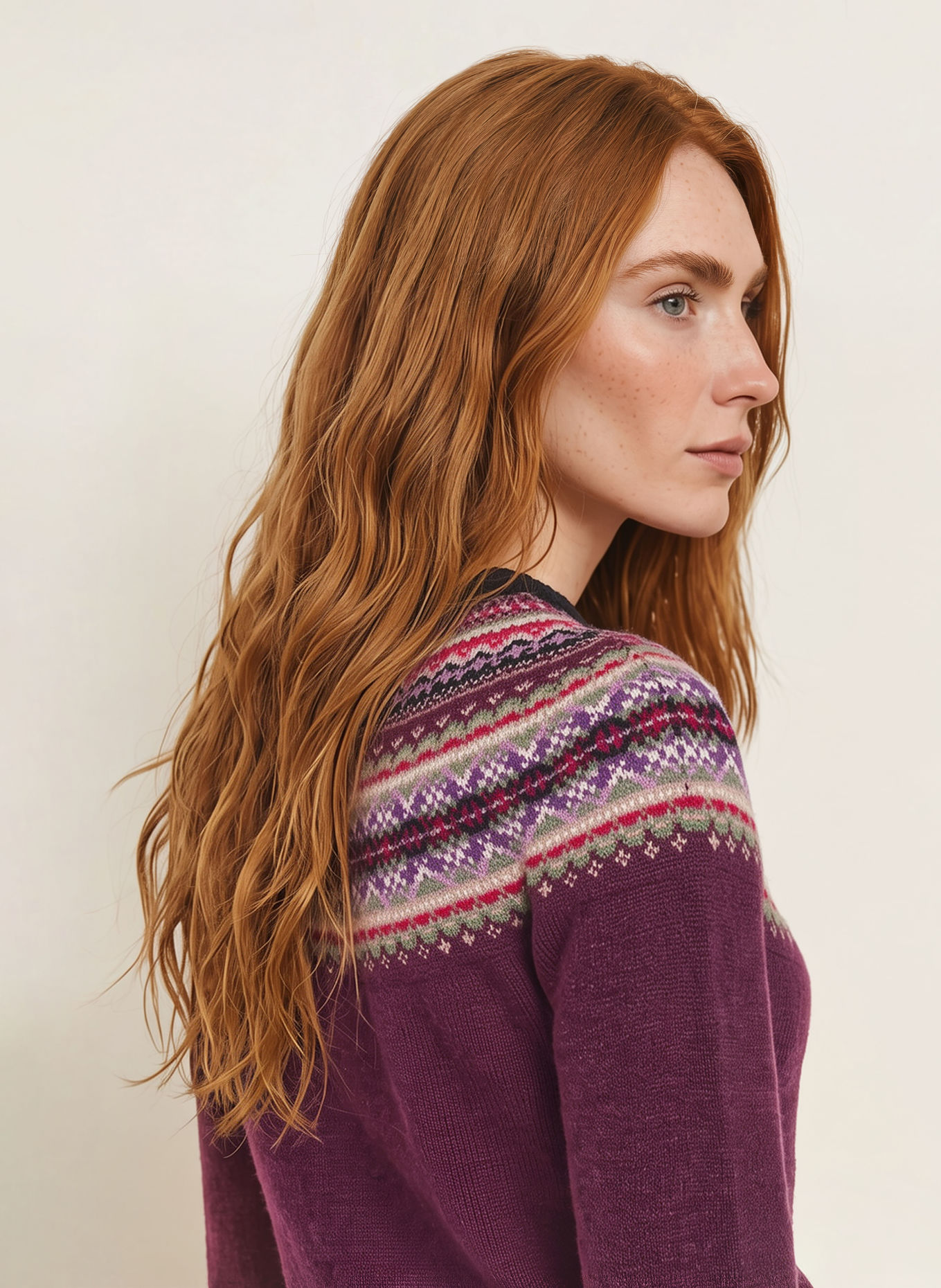 ERIBÉ Pullover ALPINE: DUNKELLILA / HELLLILA / OLIV
