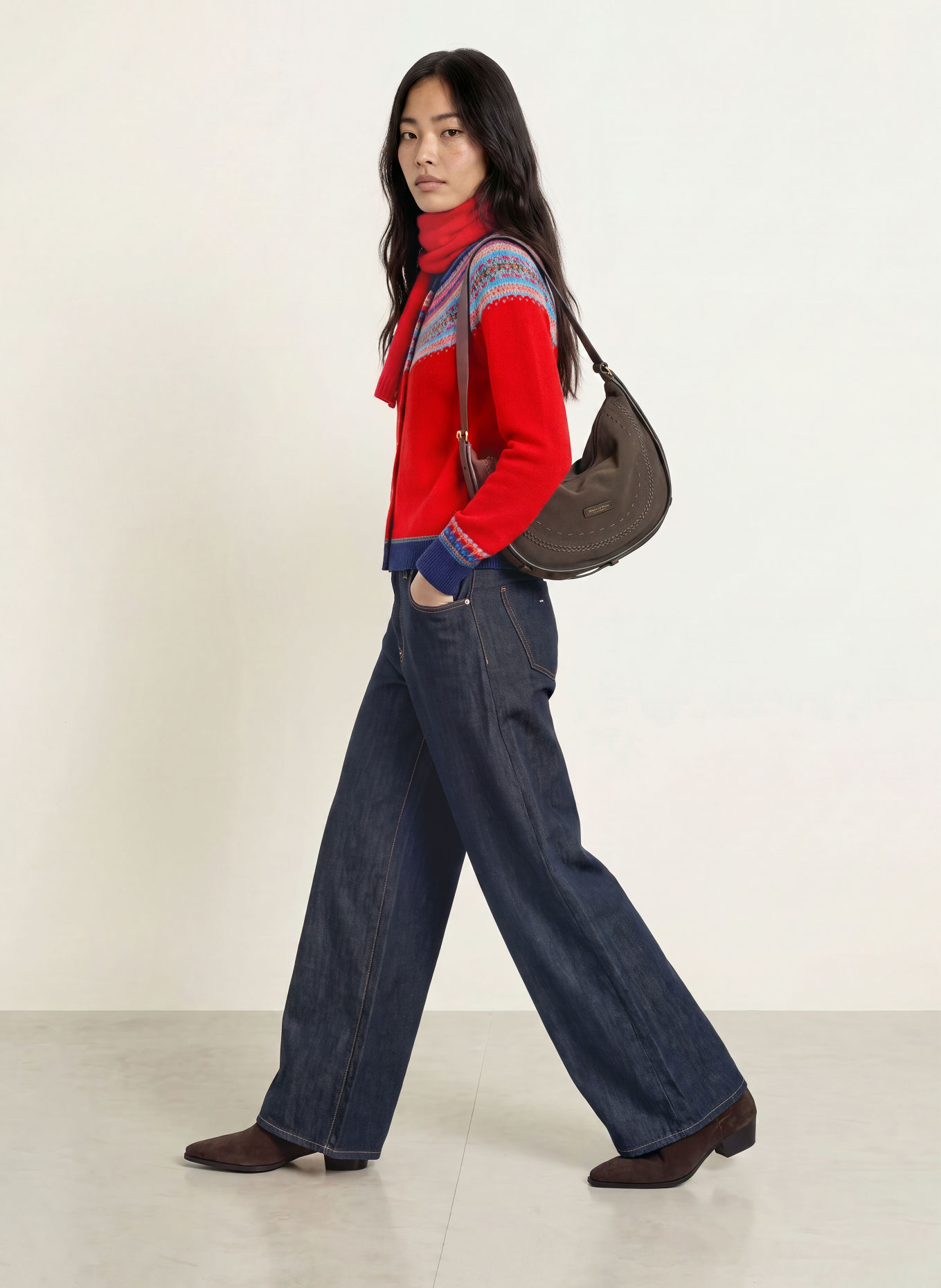 ERIBÉ Cardigan ALPINE: RED / ORANGE / DARK BLUE