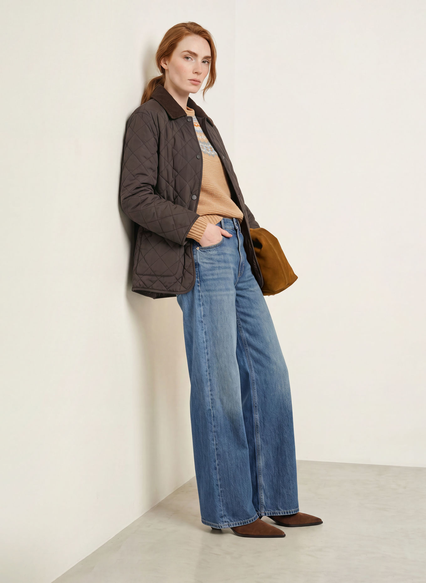 ERIBÉ Pullover STONEYBREK: BEIGE / GRAU / HELLBLAU