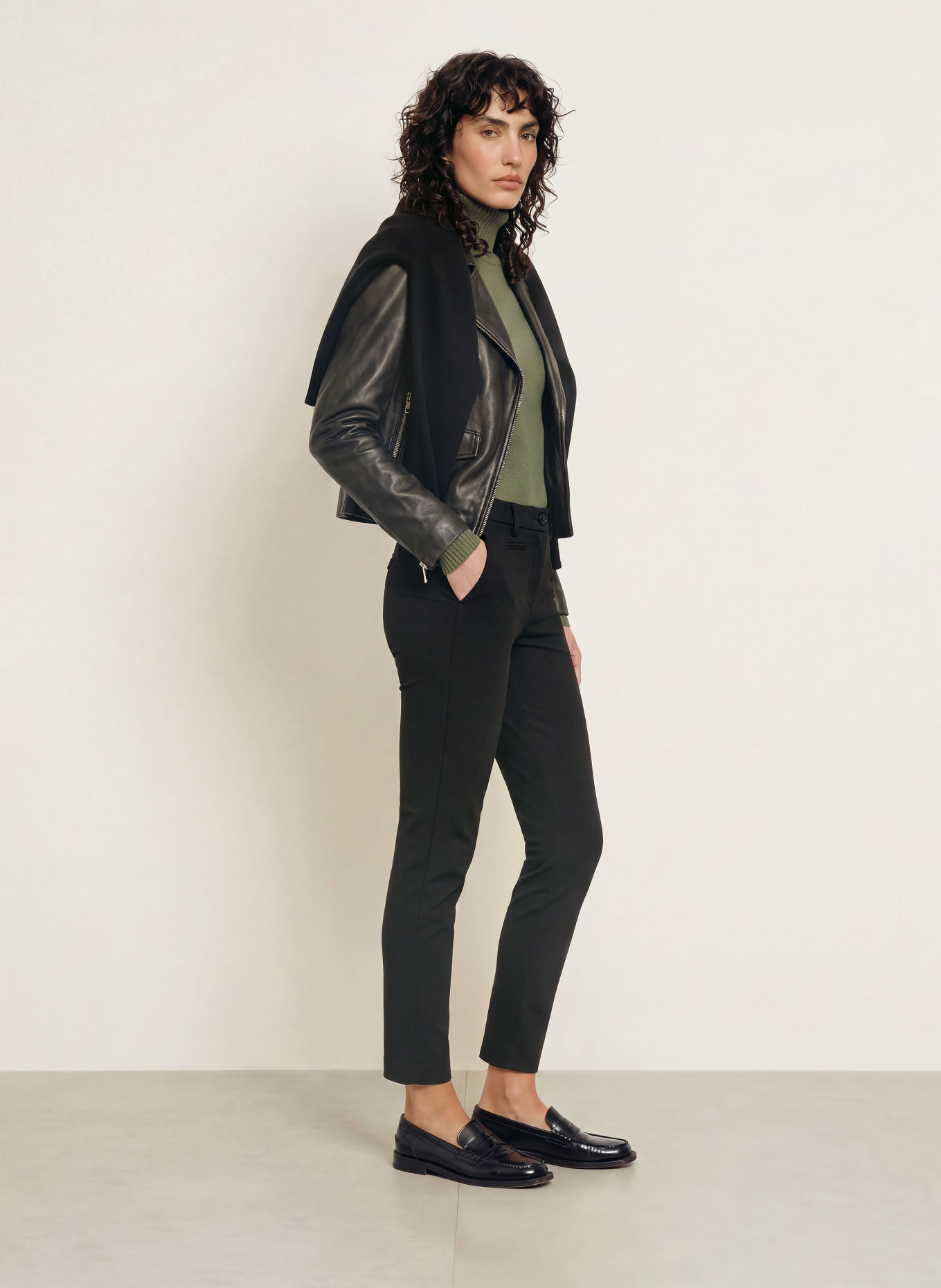 MASON'S Jersey pants NEW YORK: BLACK