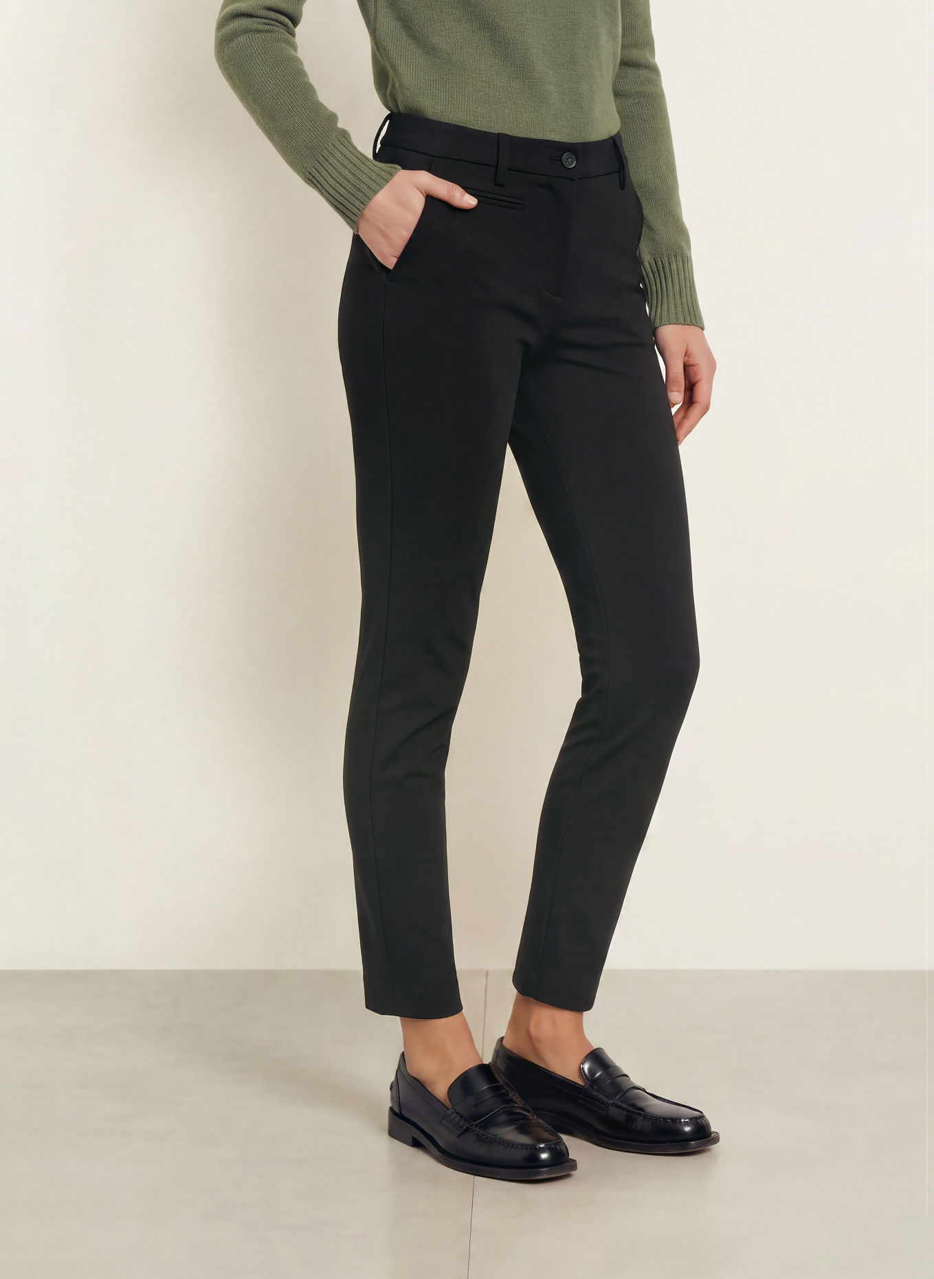 MASON'S Jersey pants NEW YORK: BLACK