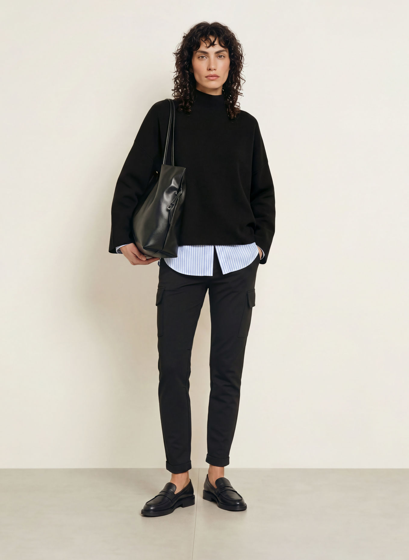 MASON'S Pantalon cargo CHILE CITY en jersey: NOIR