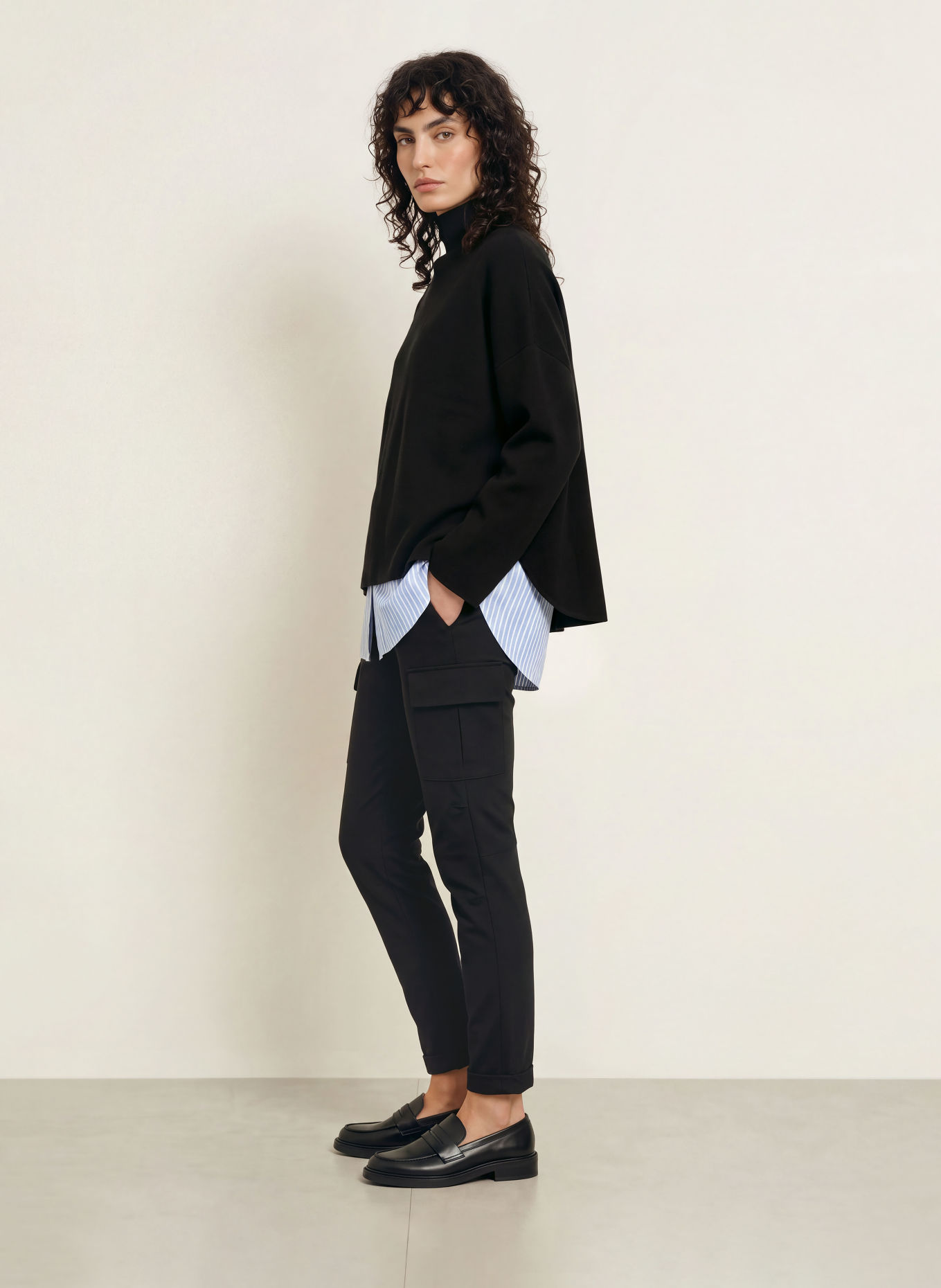 MASON'S Pantalon cargo CHILE CITY en jersey: NOIR