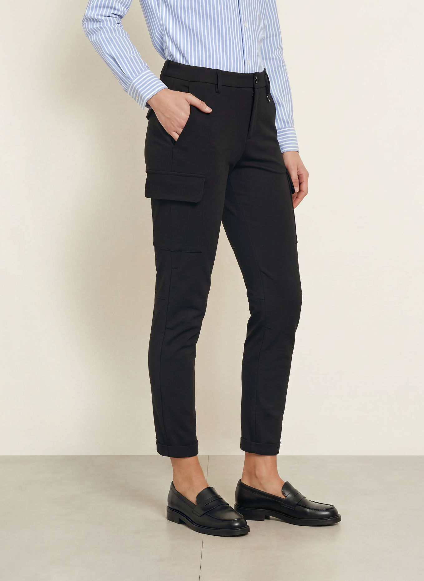 MASON'S Pantalon cargo CHILE CITY en jersey: NOIR