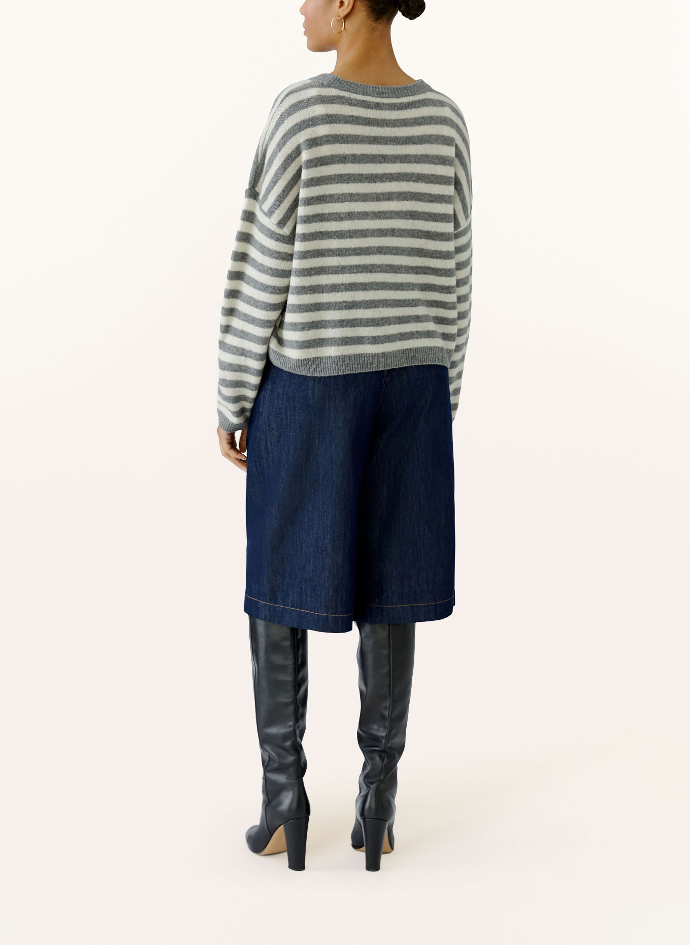 oui pull-over: GRIS / BLANC