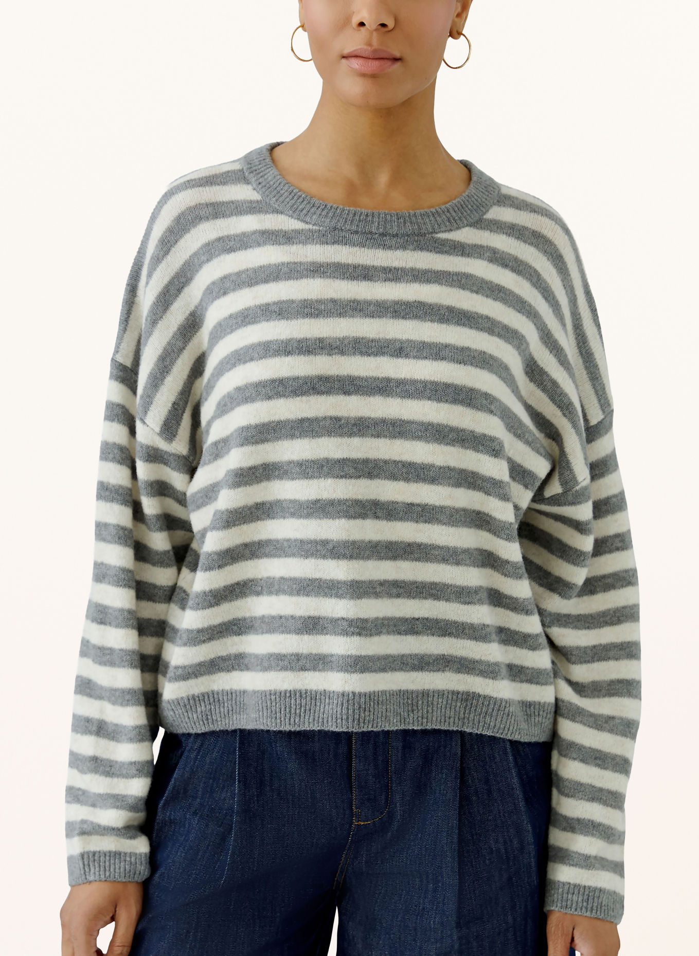 oui pull-over: GRIS / BLANC
