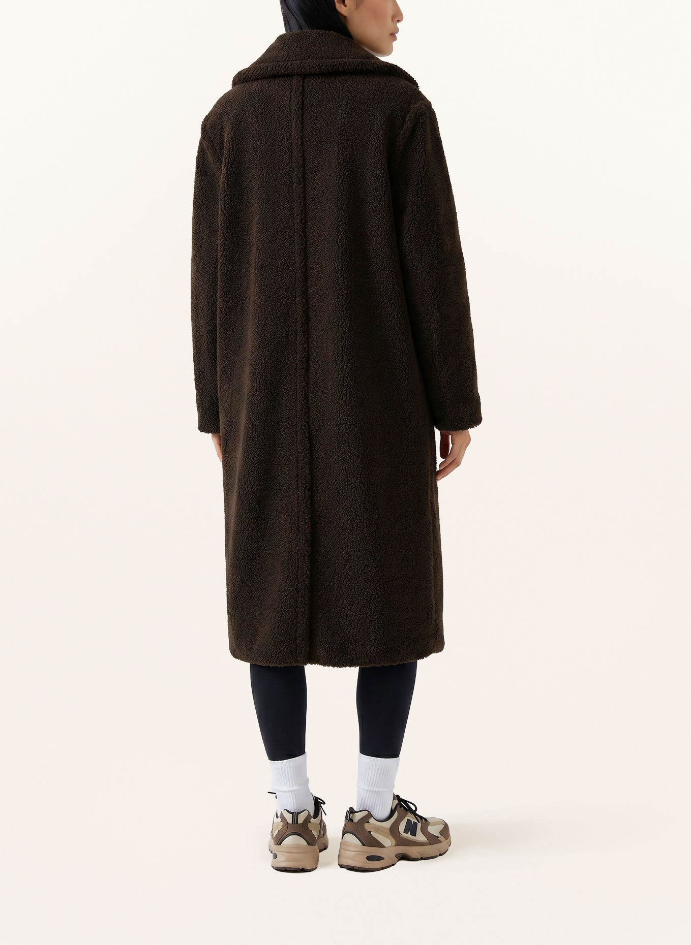 oui Manteau en fourrure synthétique: MARRON FONCÉ