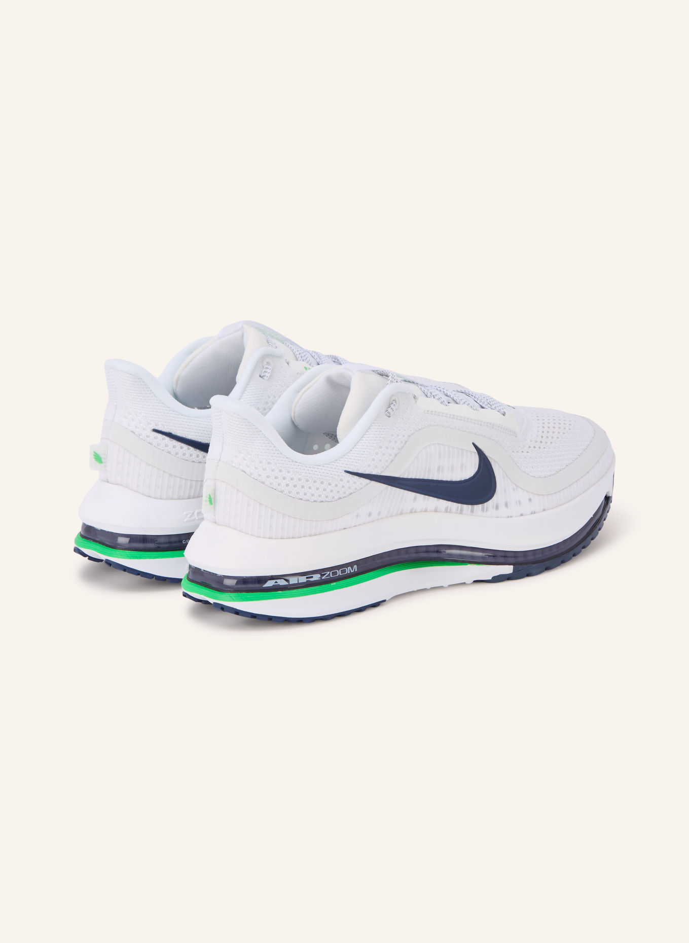 Nike PEGASUS PREMIUM Running Shoes: WHITE / NEON GREEN / DARK BLUE