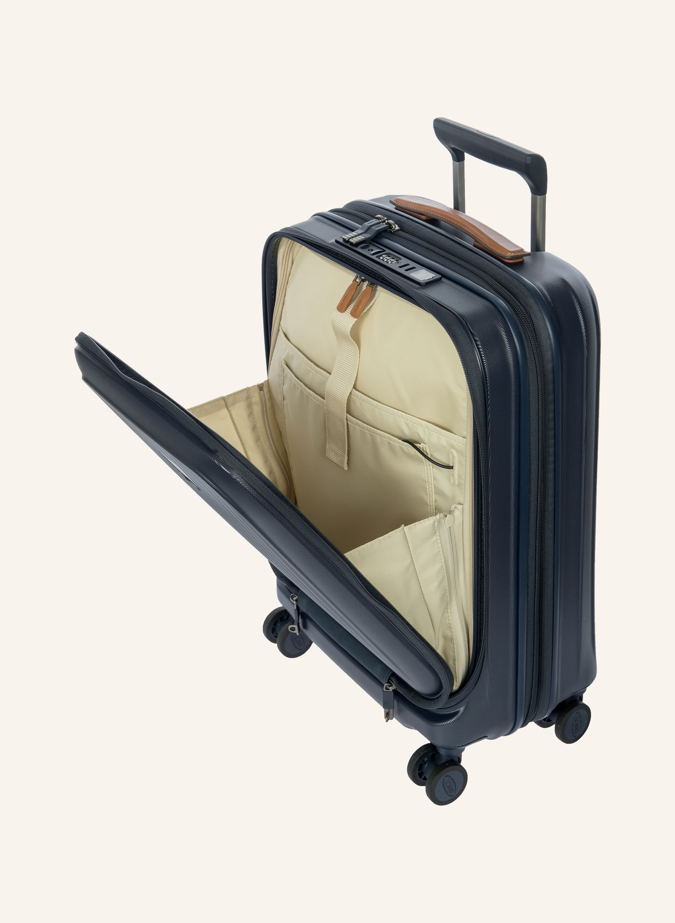 BRIC'S Trolley TAORMINA: DONKERBLAUW / ZILVER / BRUIN